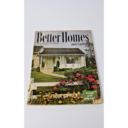 1947 May Better Homes and Gardens Magazine- Vintage Ads, Photos, Recipes, Decor