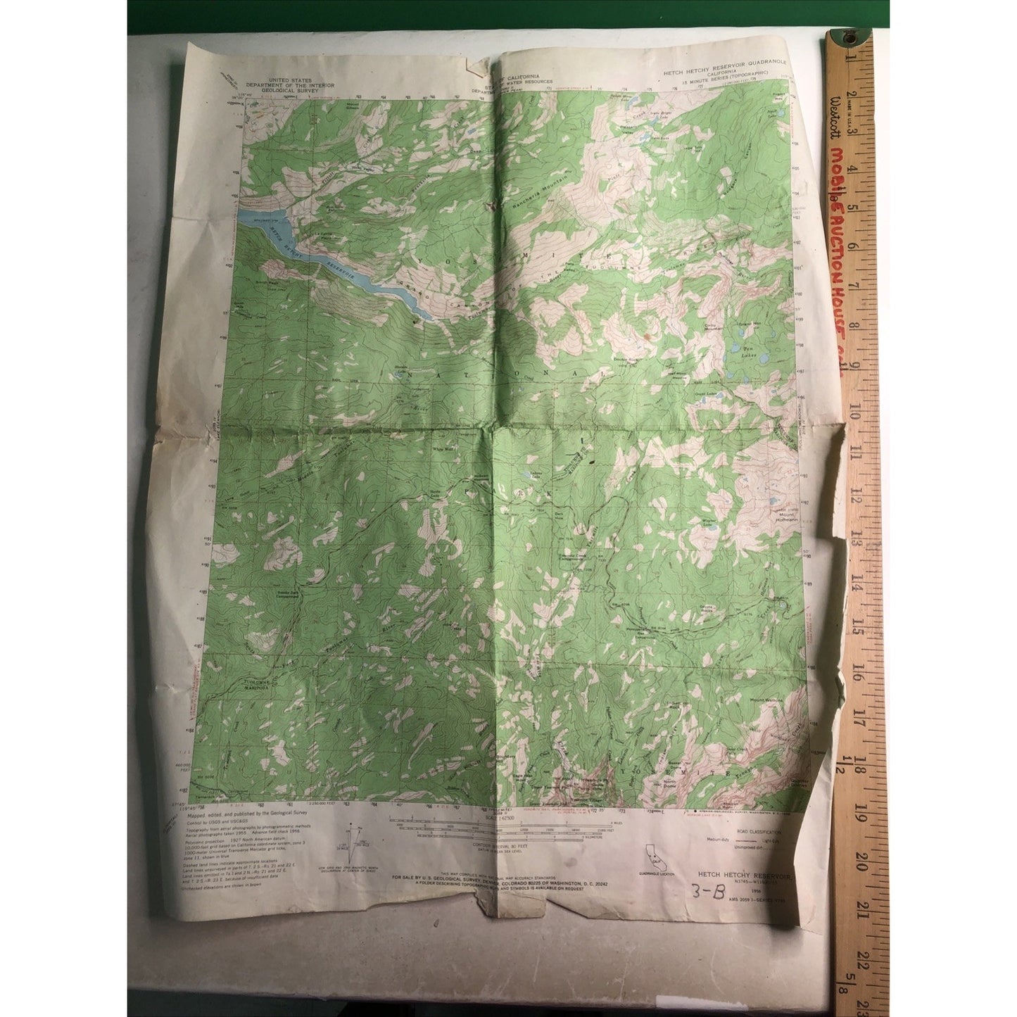 Lot 2 Topographical Maps California Yosemite National Park USGS 1956 - 17”x22”