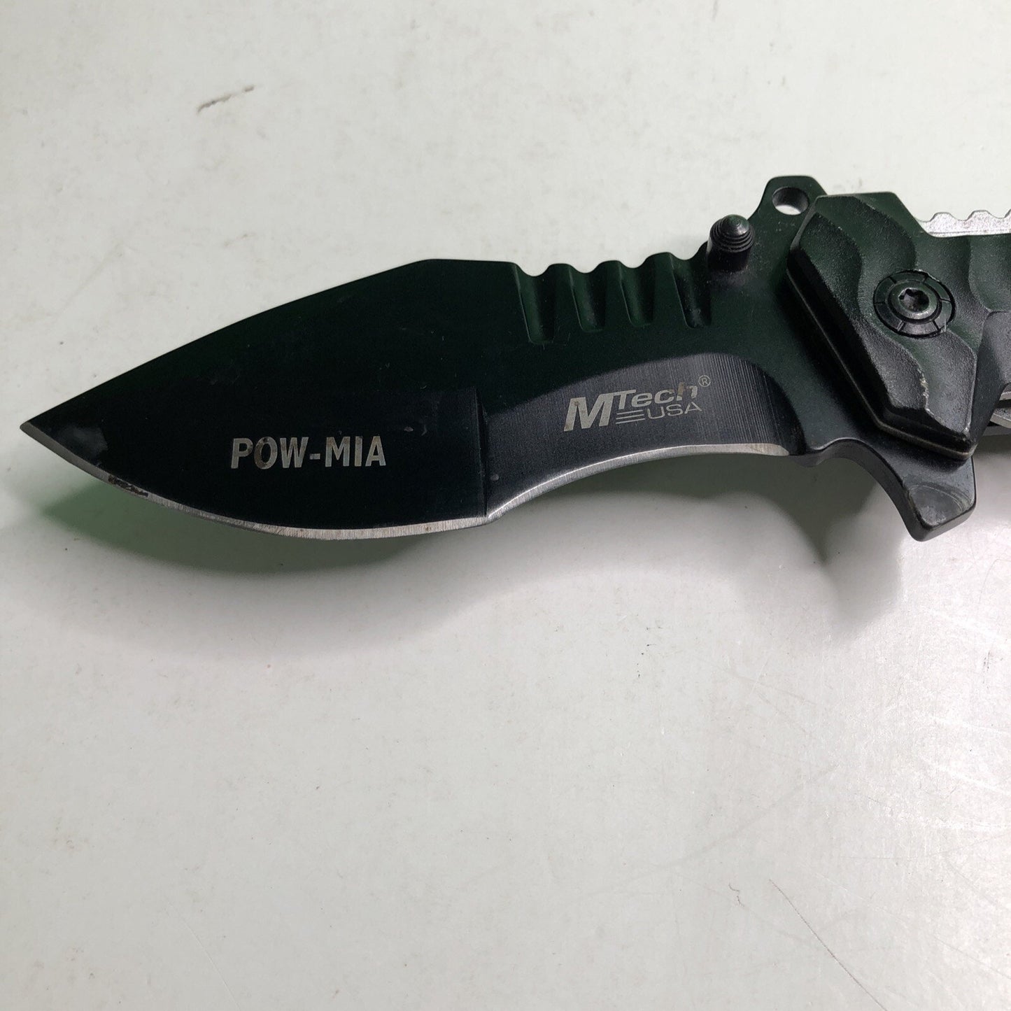 MTech POW/MIA A/O Folding Knife Black Stainless Blade Aluminium Handle MT-A944GY