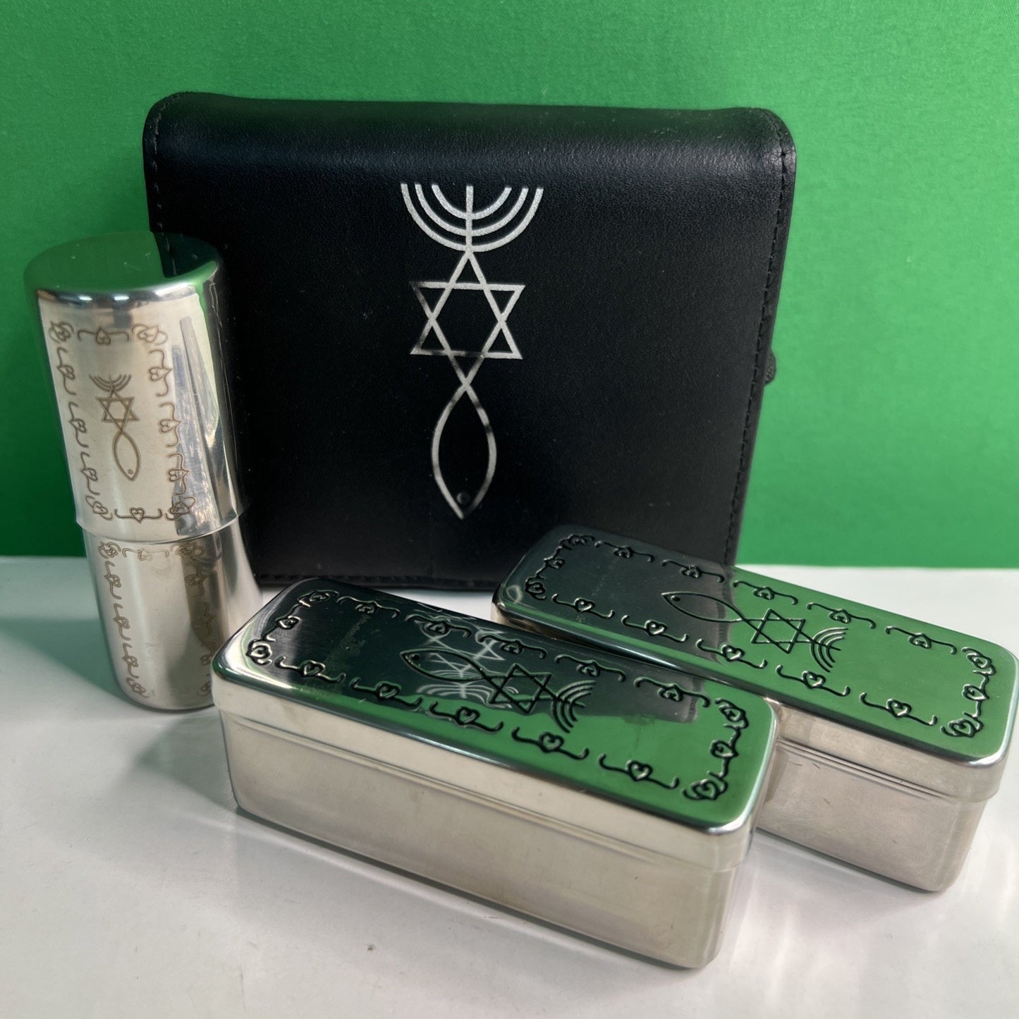 Messianic Judaism Jewish Portable COMMUNION SET WITH CASE Hebraic Roots Kit