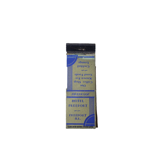 Vintage Mid Century Matchbook Hotel Freeport in Freeport, Illinois