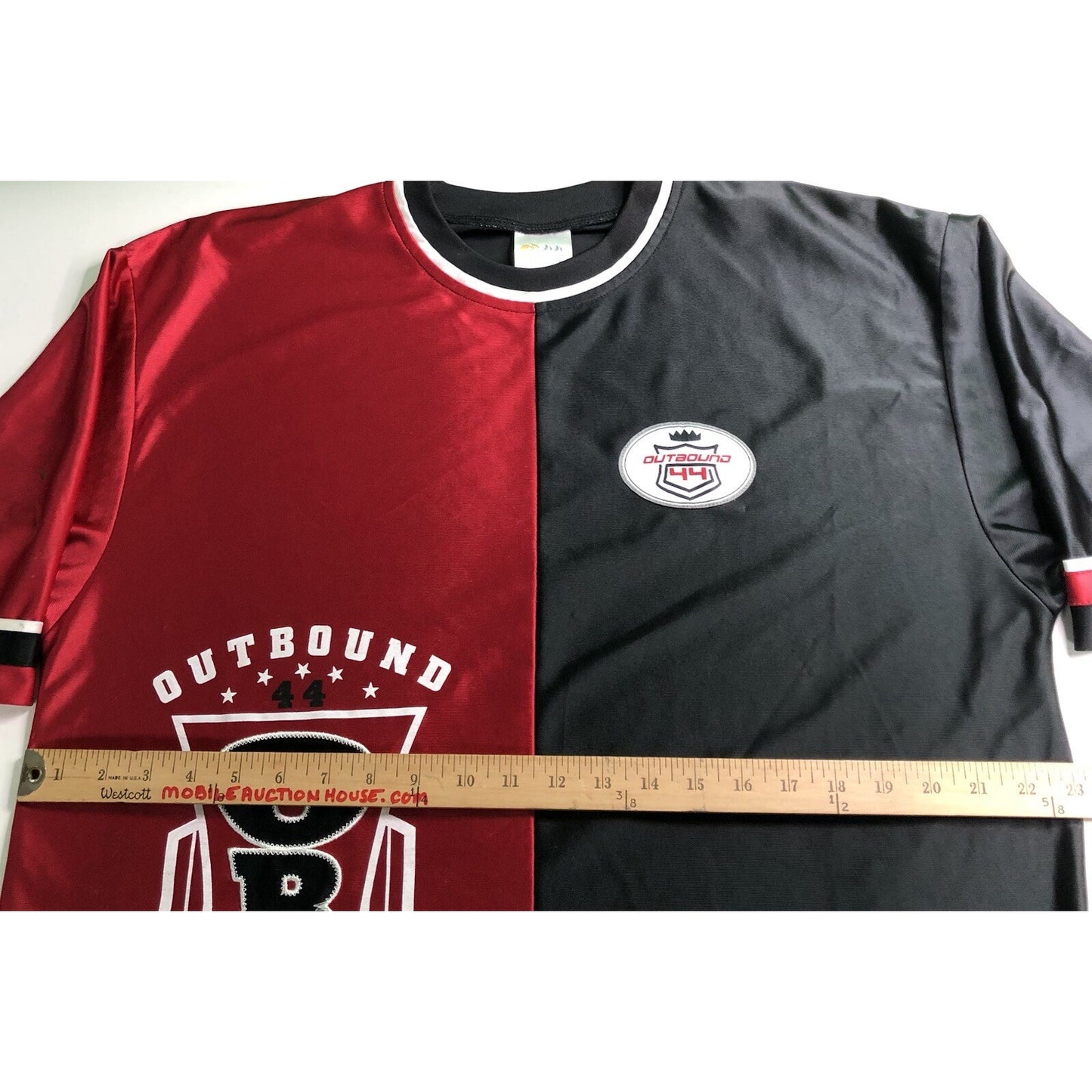 Outbound 44 Men’s Large Sports Shirt Maroon Black Tshirt Jersey