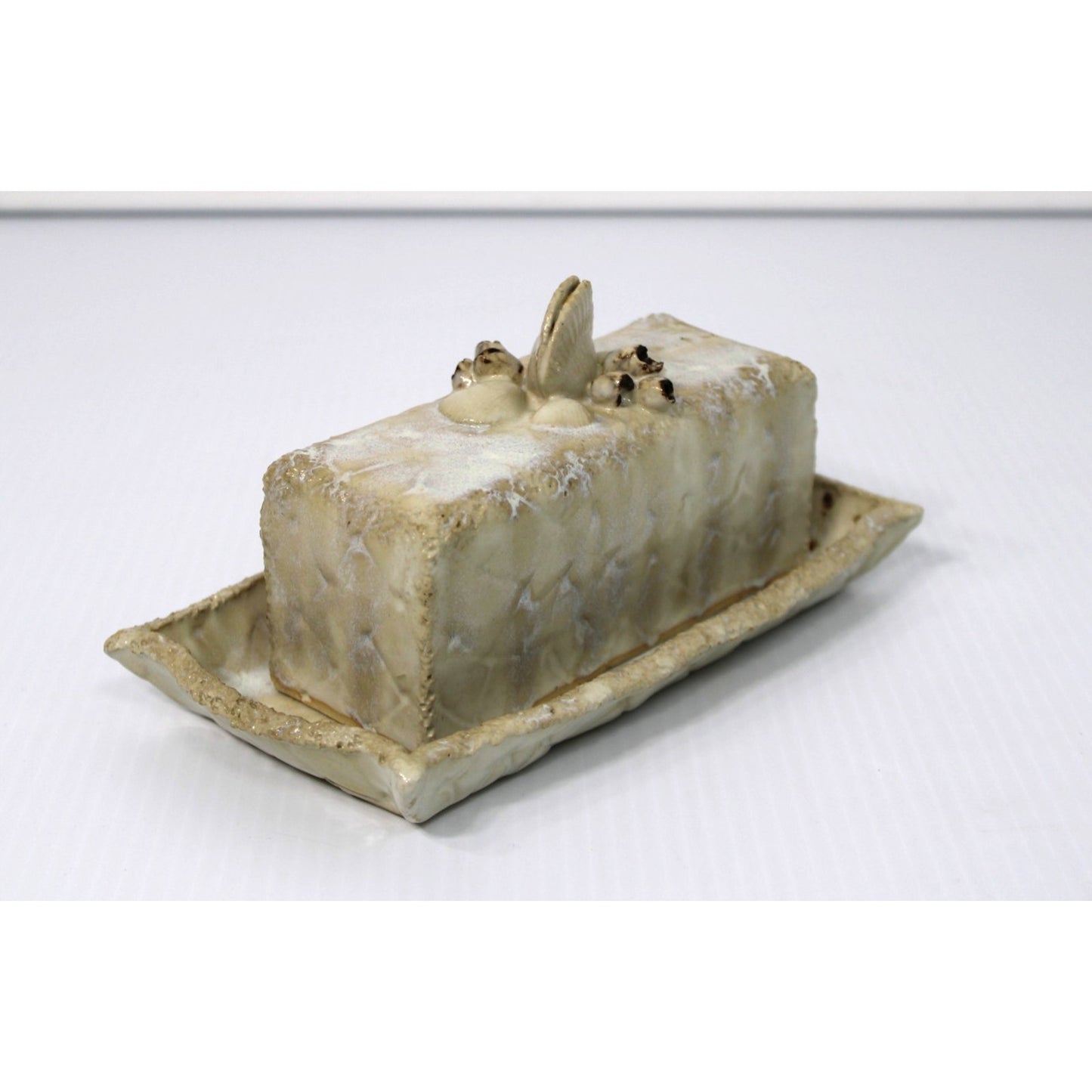 Giarrusso Coastal Pottery Butter Dish, Handmade Art Pottery, Mobile, Alabama