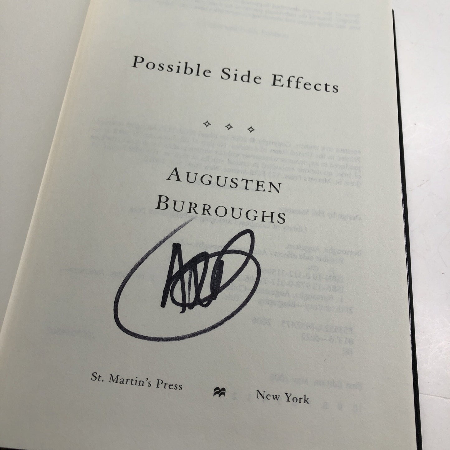 Possible Side Effects - Hardcover By Burroughs, Augusten - GOOD Signed By Author