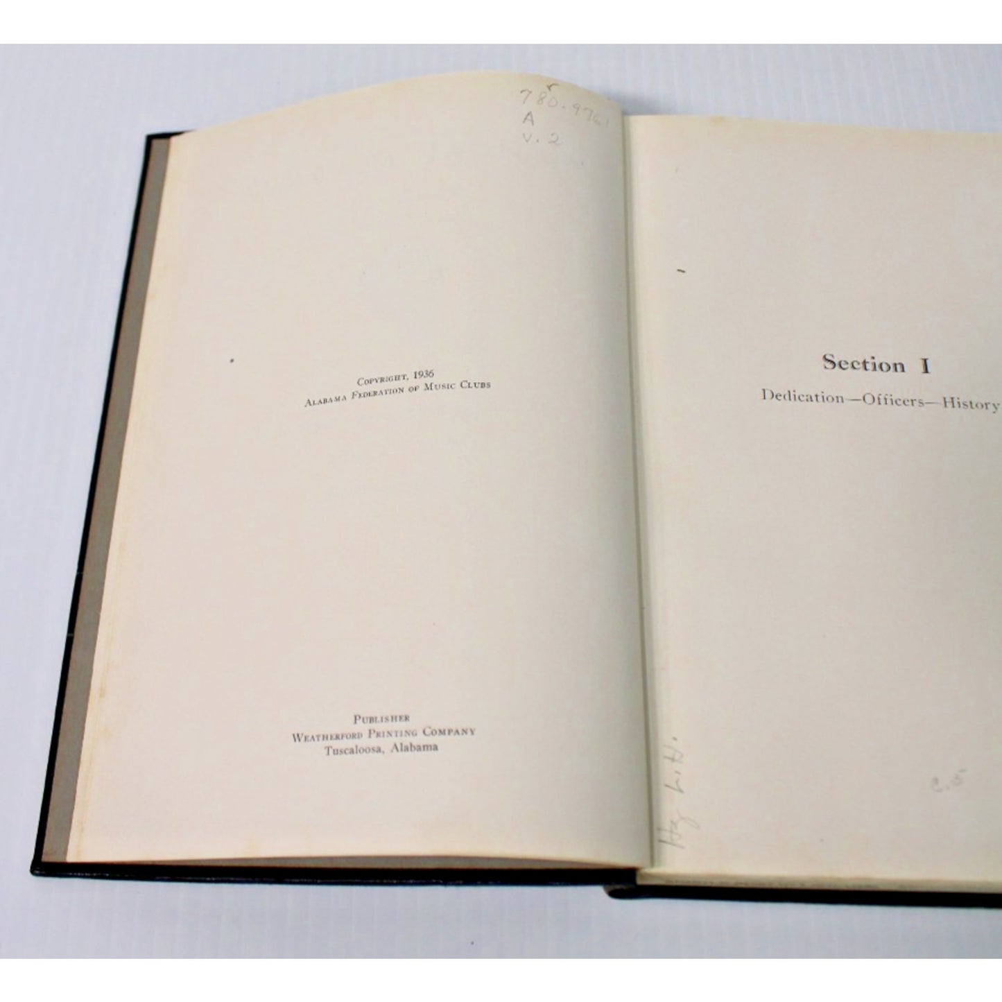 Rare 1936 Musical Alabama Vol 2, Issued by the Alabama Federation of Music Clubs
