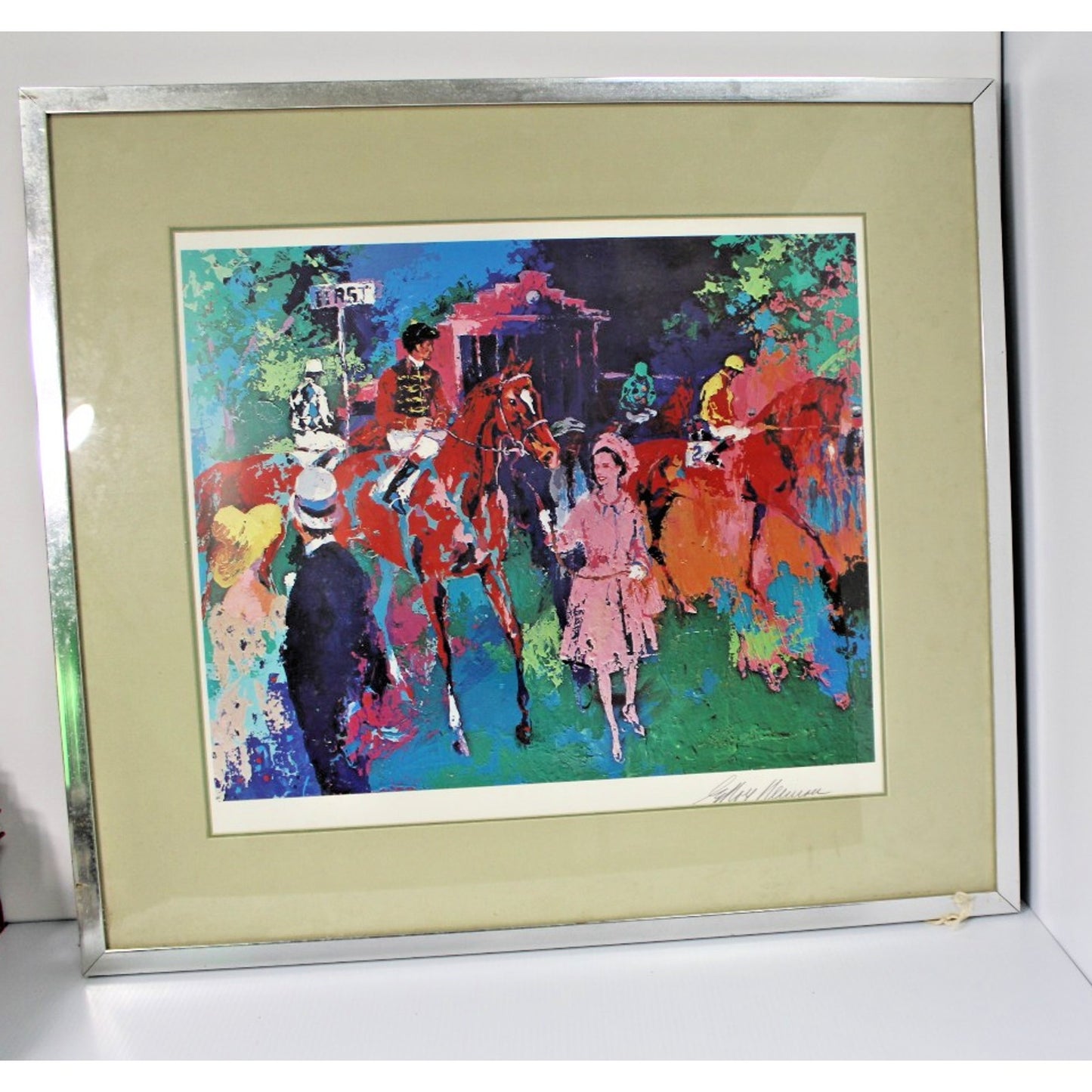 Hand Signed LEROY NEIMAN SERIGRAH- The Queen At Ascot, 31x28 FRAMED