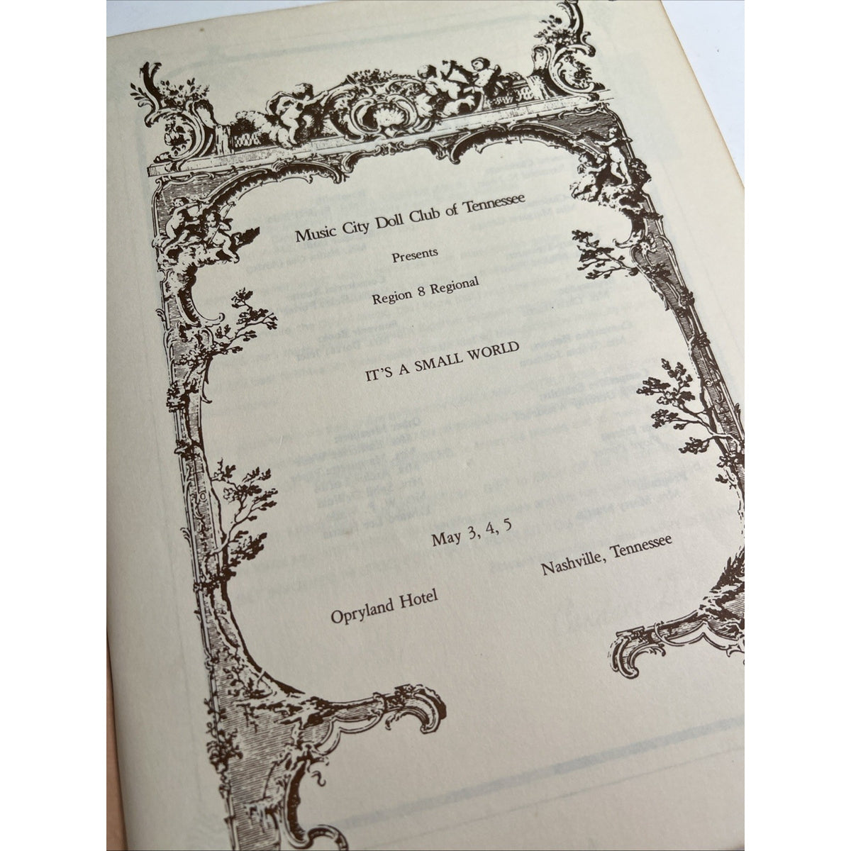 Music City Doll Club of Tennessee 1979 Souvenir Booklet Opryland Nashville TN