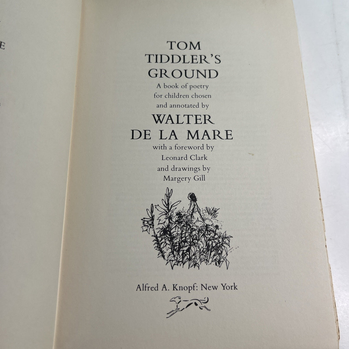 Tom Tiddler's Ground by Walter De La Mare 1961 HC Book 1st American Edition