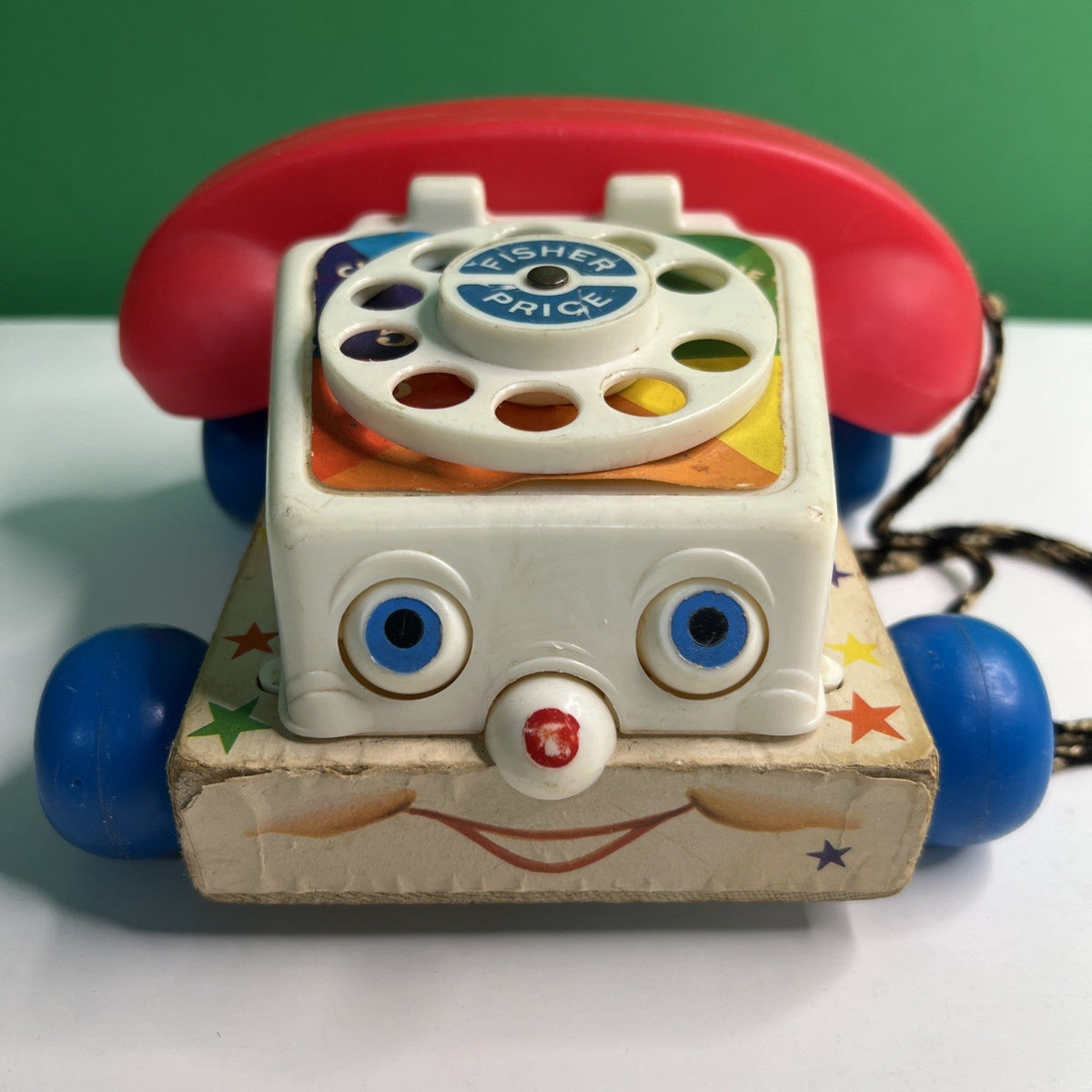 Vintage 1961 Fisher Price Chatter Phone Rotary Telephone Pull Toy #747