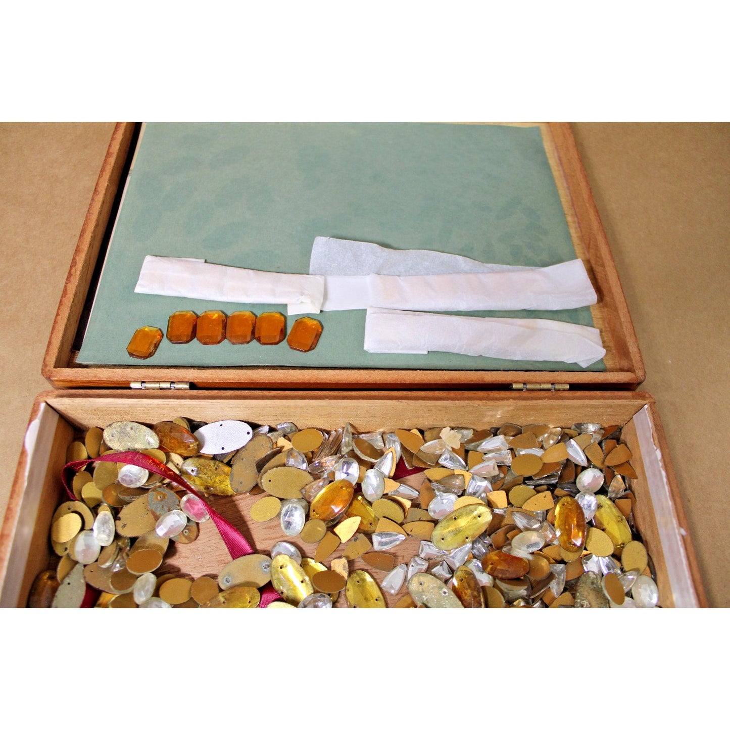 3 lbs Assorted Flat-back Glass Crystal Clear Rhinestone Jewels, West German Rare