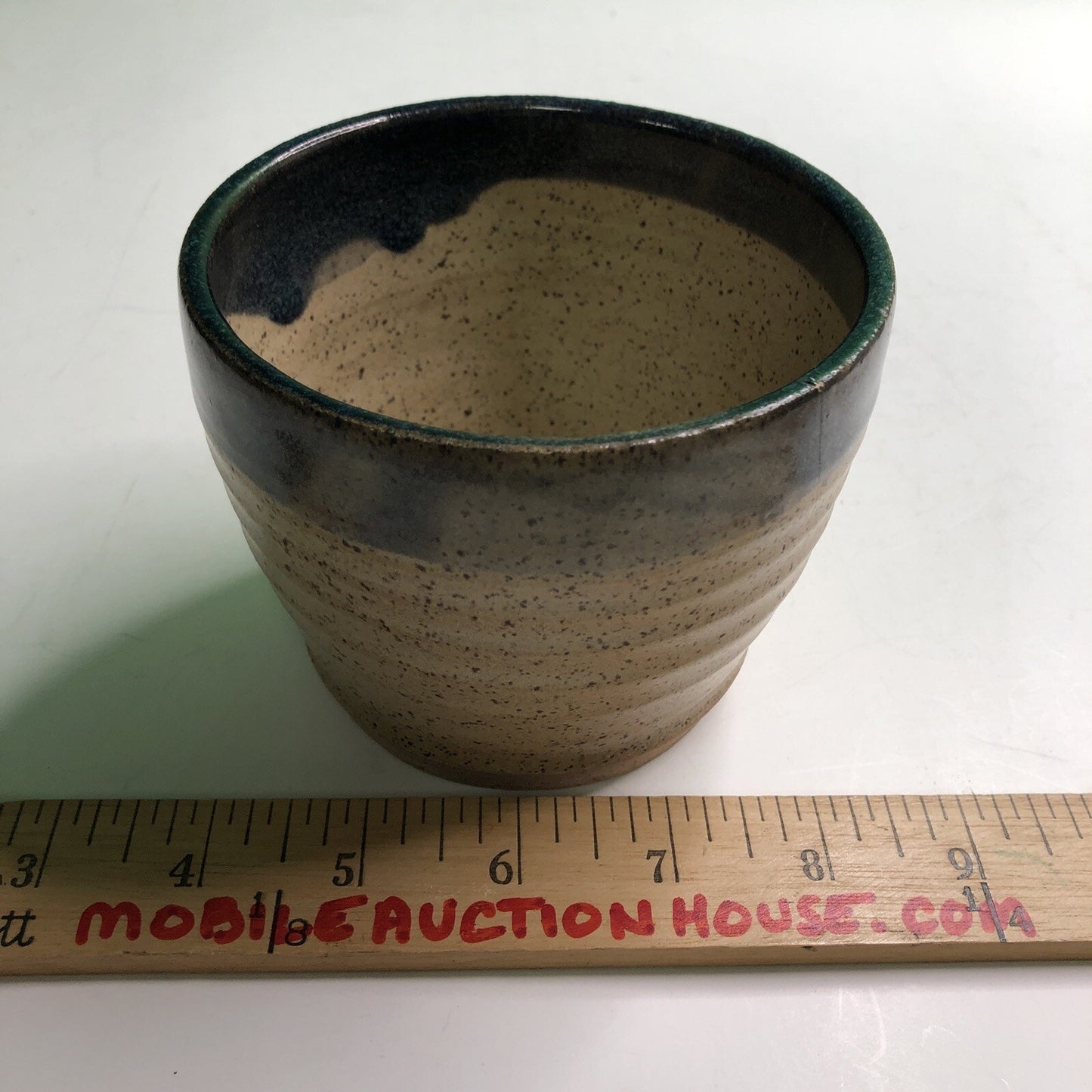 CHARLES GOLLOTT POTTERY Planter Pot Partially Glazed Speckled Mobile Alabama