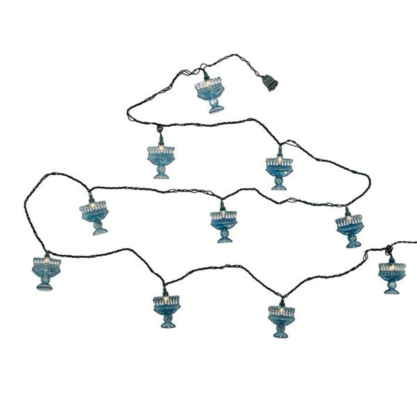 Kurt Adler Hanukkah Menorah Light Set, Indoor/Outdoor 30" 10 Light Blue Glow