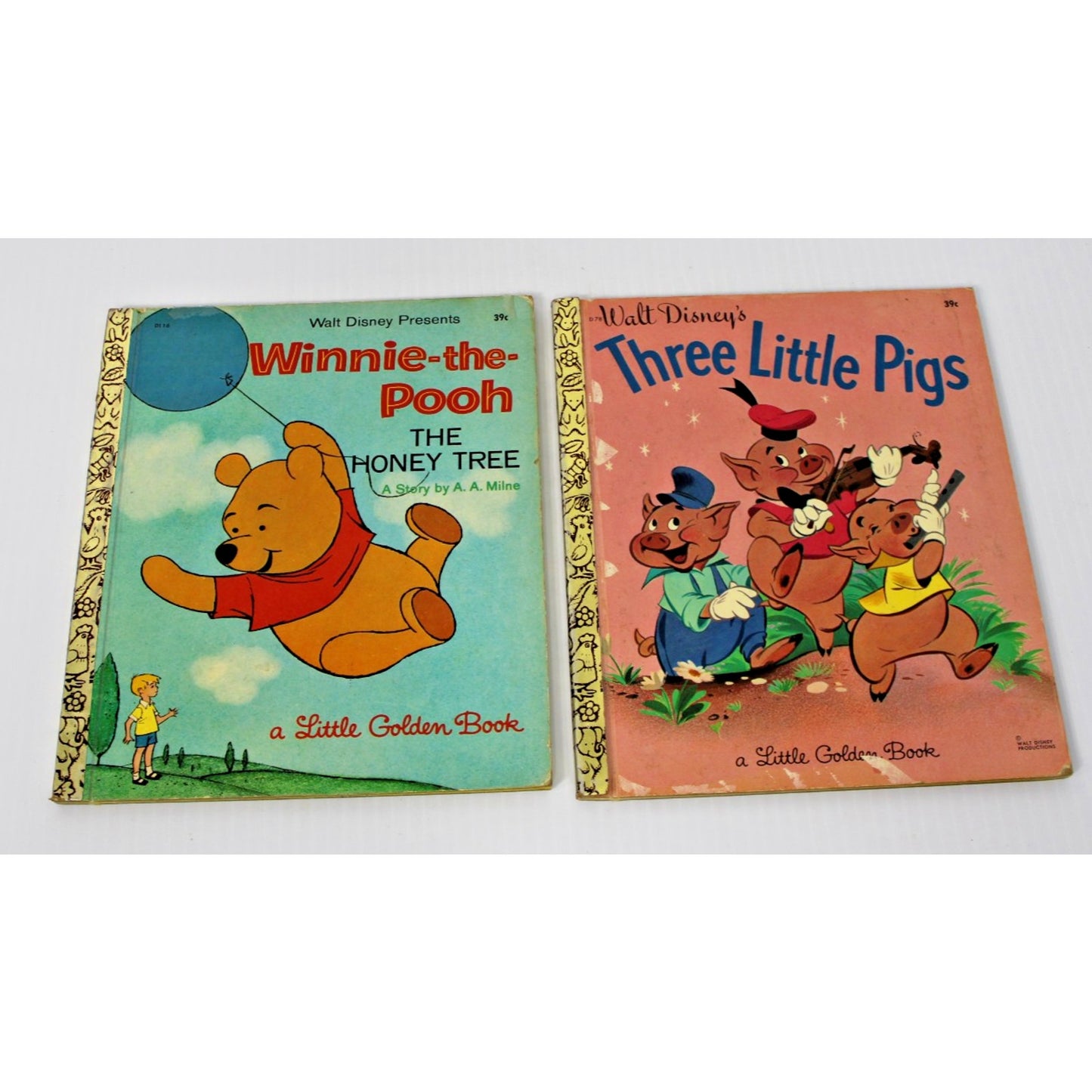 4 Rare Vintage Walt Disney Little Golden Books- Uncle Remus, Mary Poppins, Pooh