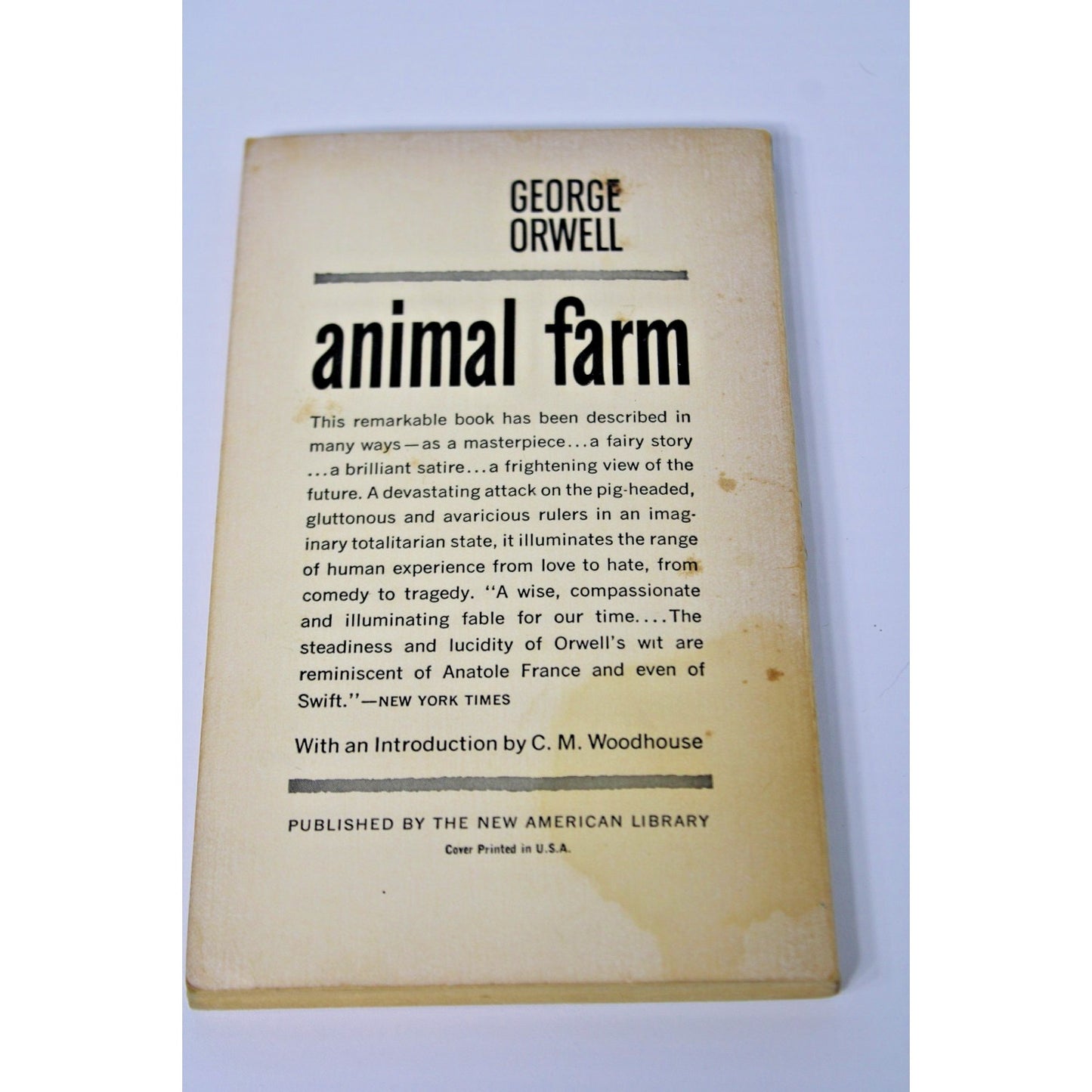 "Animal Farm" by George Orwell, 30th Printing from 1964, Signet Classics
