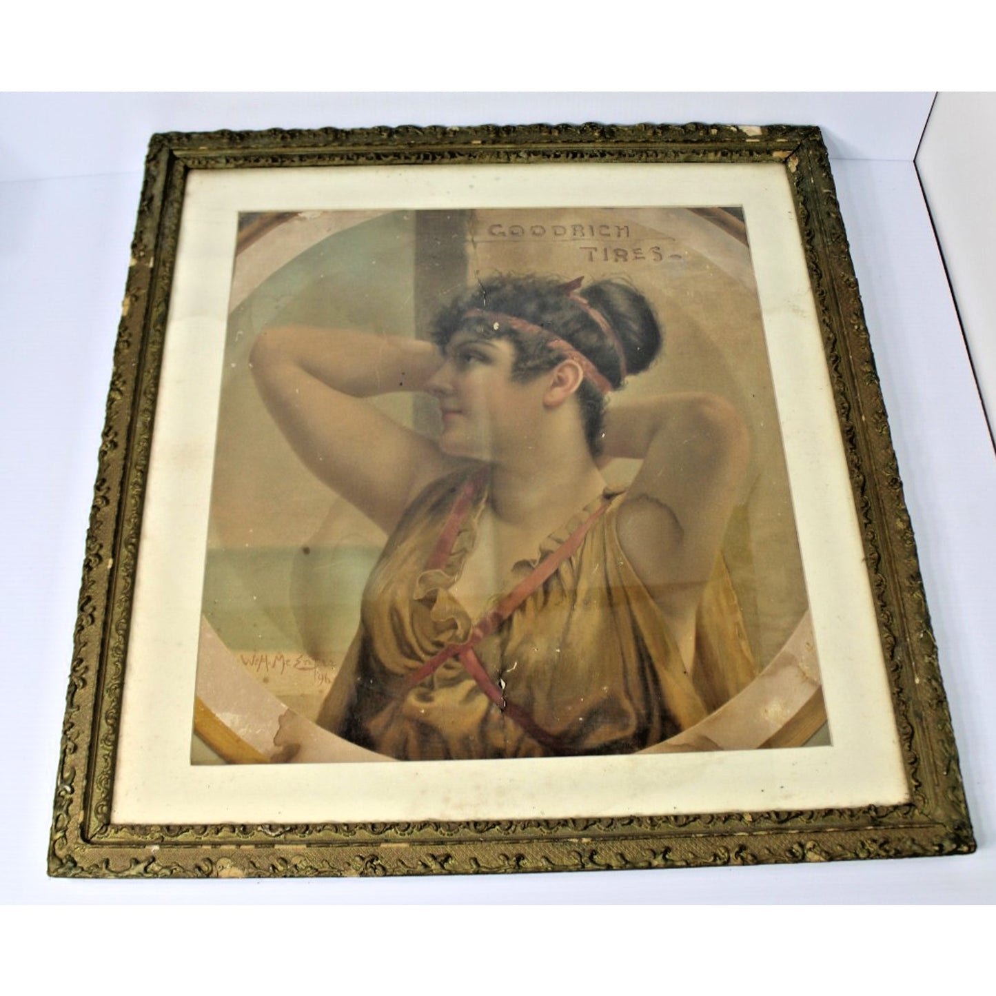 19th-Century Auto Advertising, Goodrich Tires Aquatint by W.H. McEntee 1896