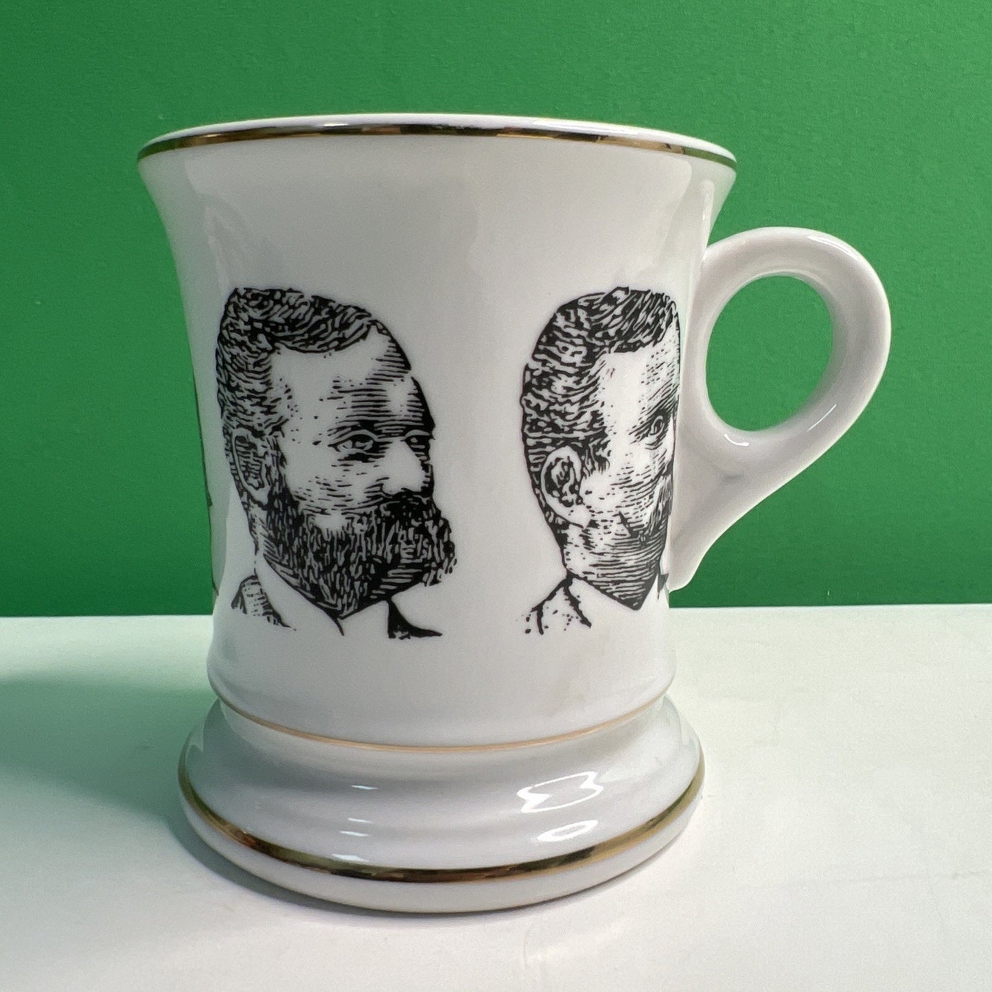 Faces Teddy Roosevelt Ironstone Mustache Mug Vintage Political Facial Hair Cup