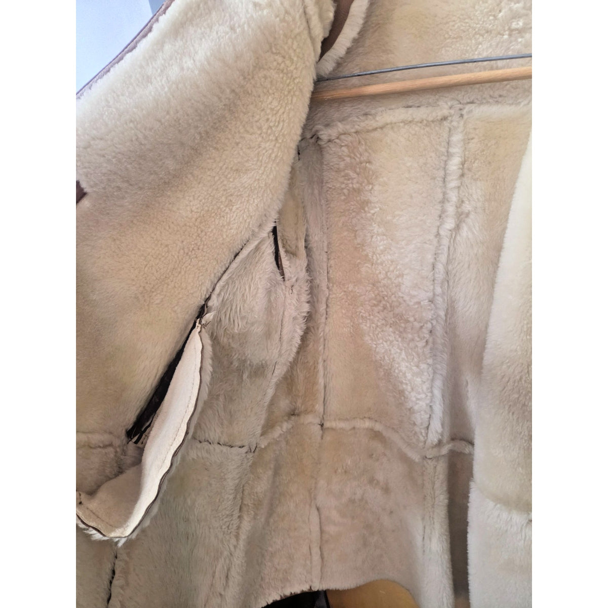 Vintage Italian Shearling Hooded Coat | Real Leather & Wool | US 8 / IT 44