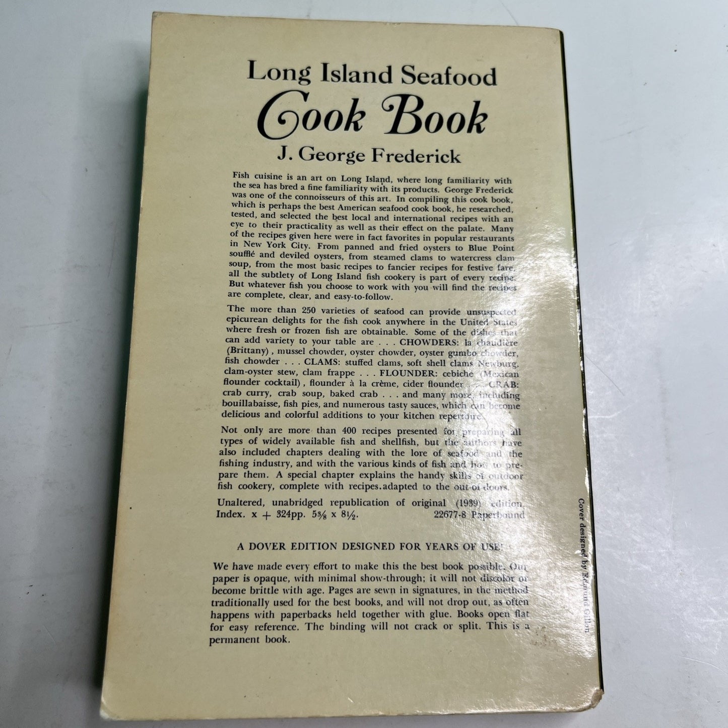 Long Island Cook Book 1971 Paperback J George Frederick Jean Joyce Vintage