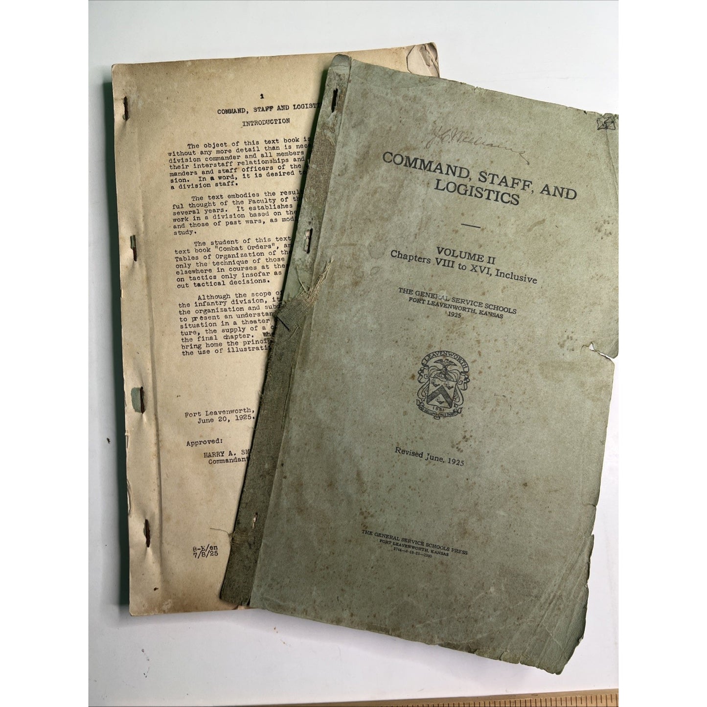 Command, Staff & Logistics Vol 2 Fort Leavenworth Kansas 1925 General Service