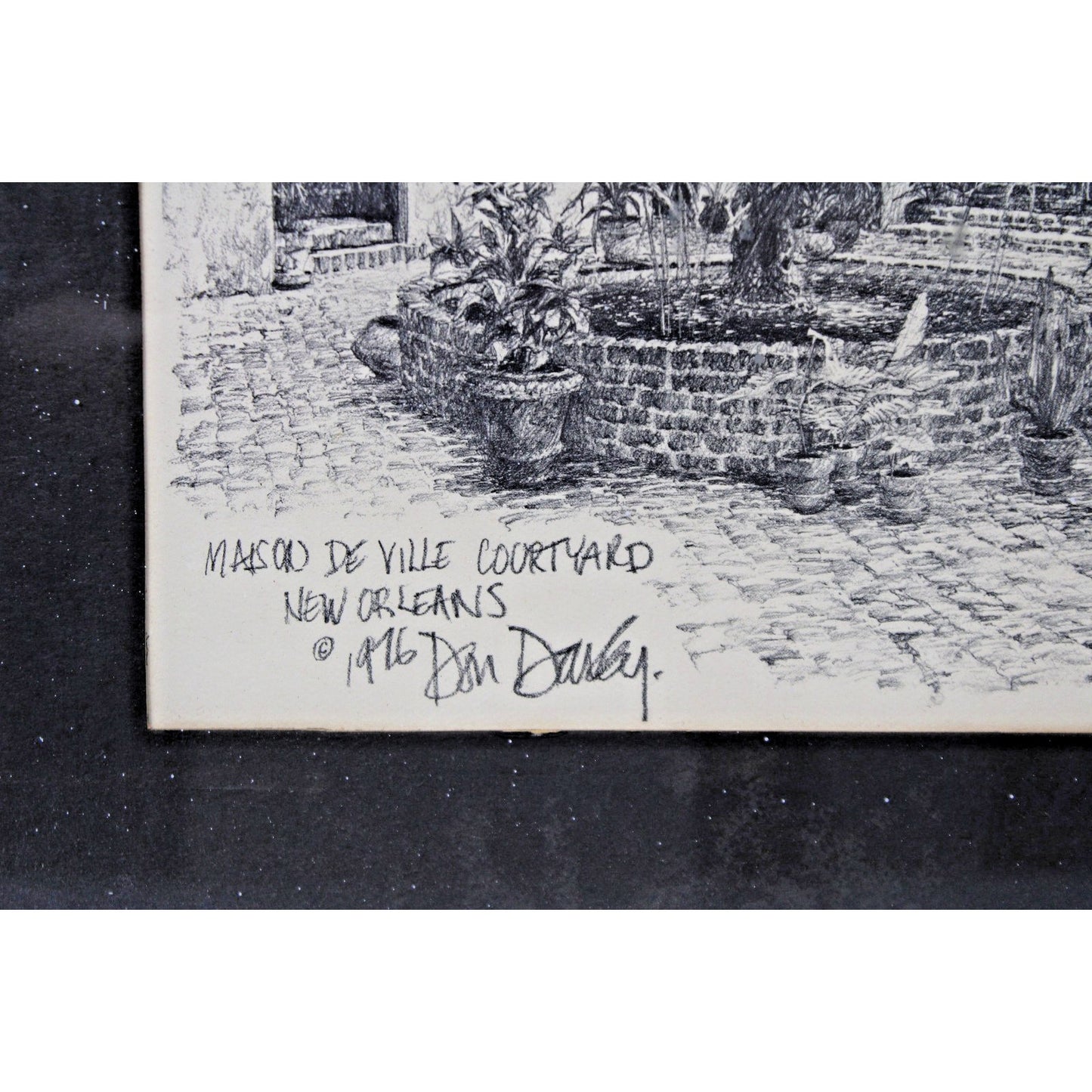 MAISON DE VILLE COURTYARD NEW ORLEANS 1976 Don Davy Framed, Signed Art Print