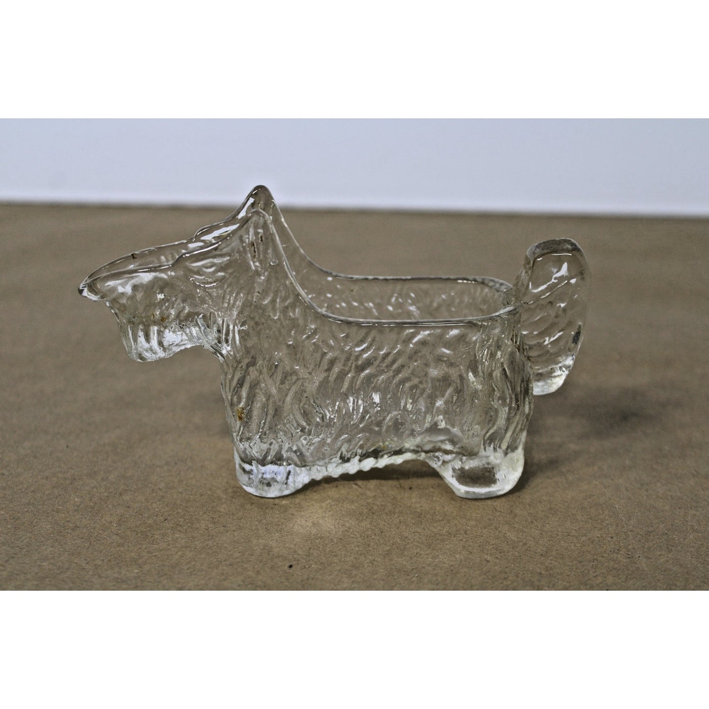 VTG Pressed Glass Scottish Terrier Creamer, 1930s Post Cereal Premium L.E. Smith