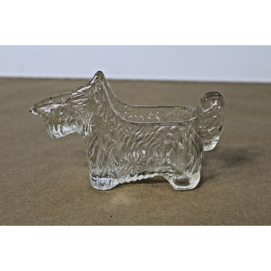 VTG Pressed Glass Scottish Terrier Creamer, 1930s Post Cereal Premium L.E. Smith