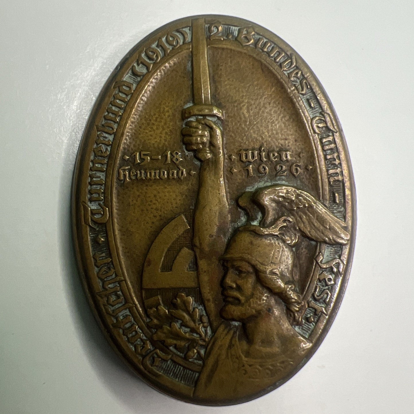 Antique 1926 Austrian Austria Tinnie WW1 WWI Commemorative Pin Medal Badge