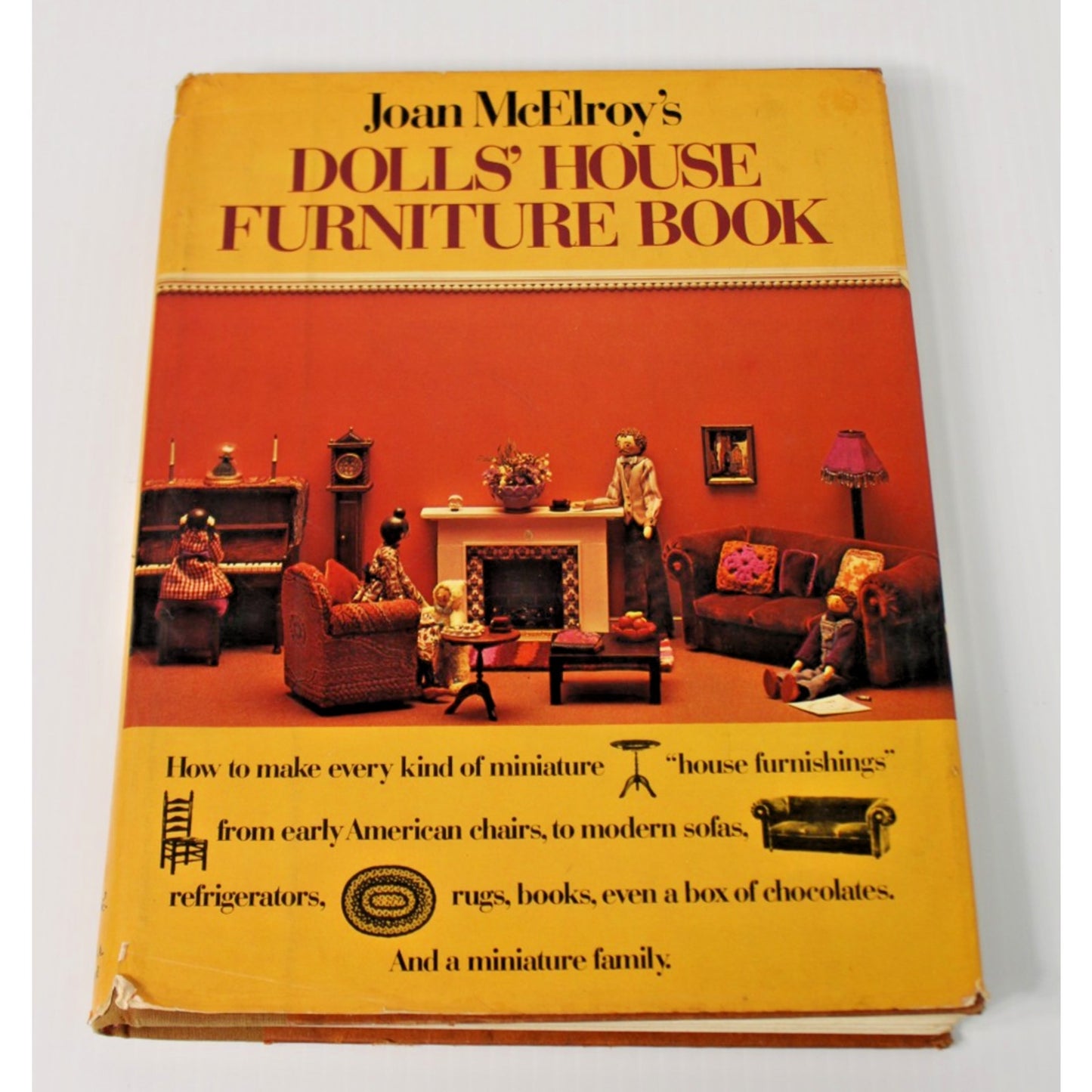 Dolls' House Furniture Book- Joan McElroy, 1976 HC/ DJ 1st Ed. Craft Instruction