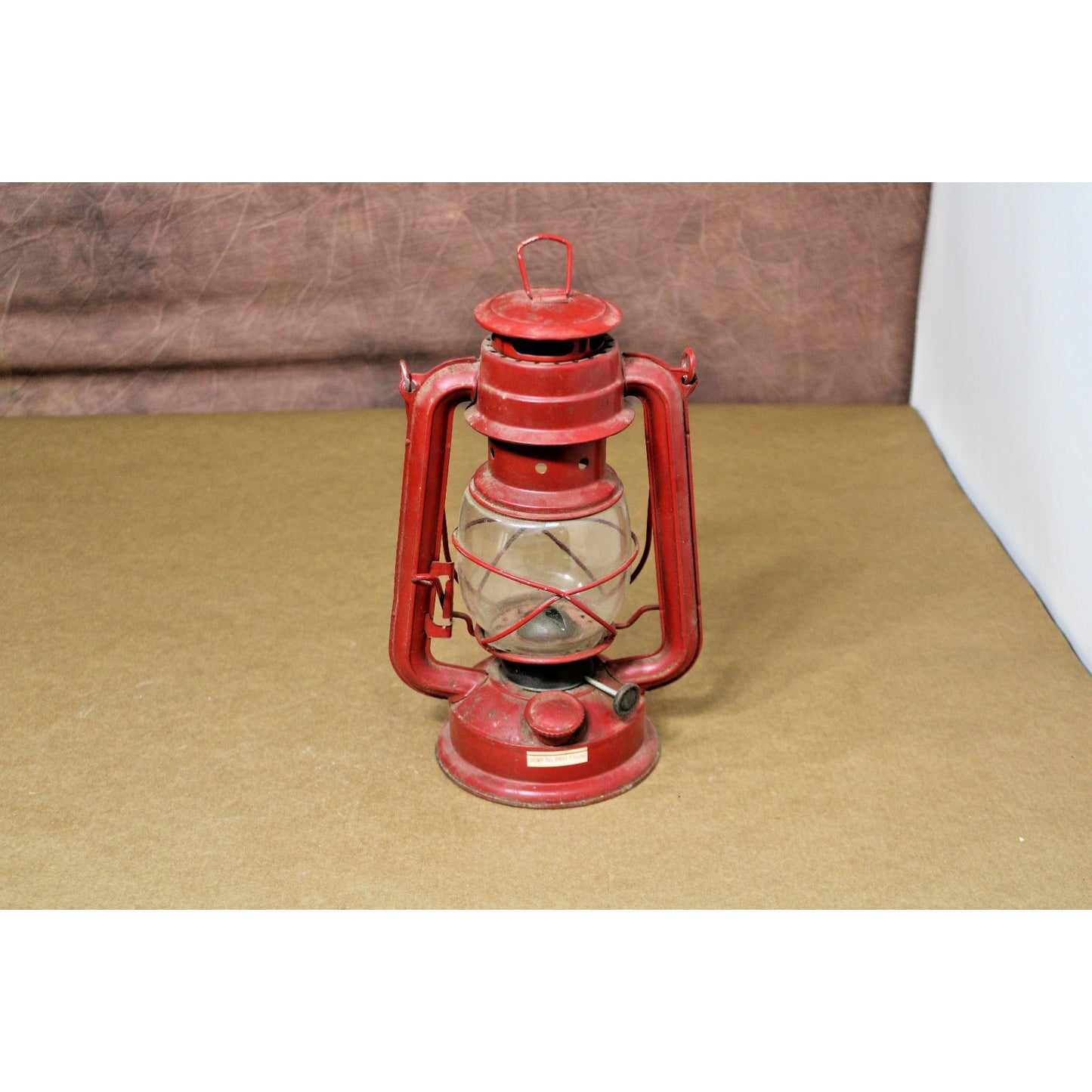 Vintage Pair of Red Kerosene Lanterns, Oil Lamps, 1 Swallow Brand, 10.5" H