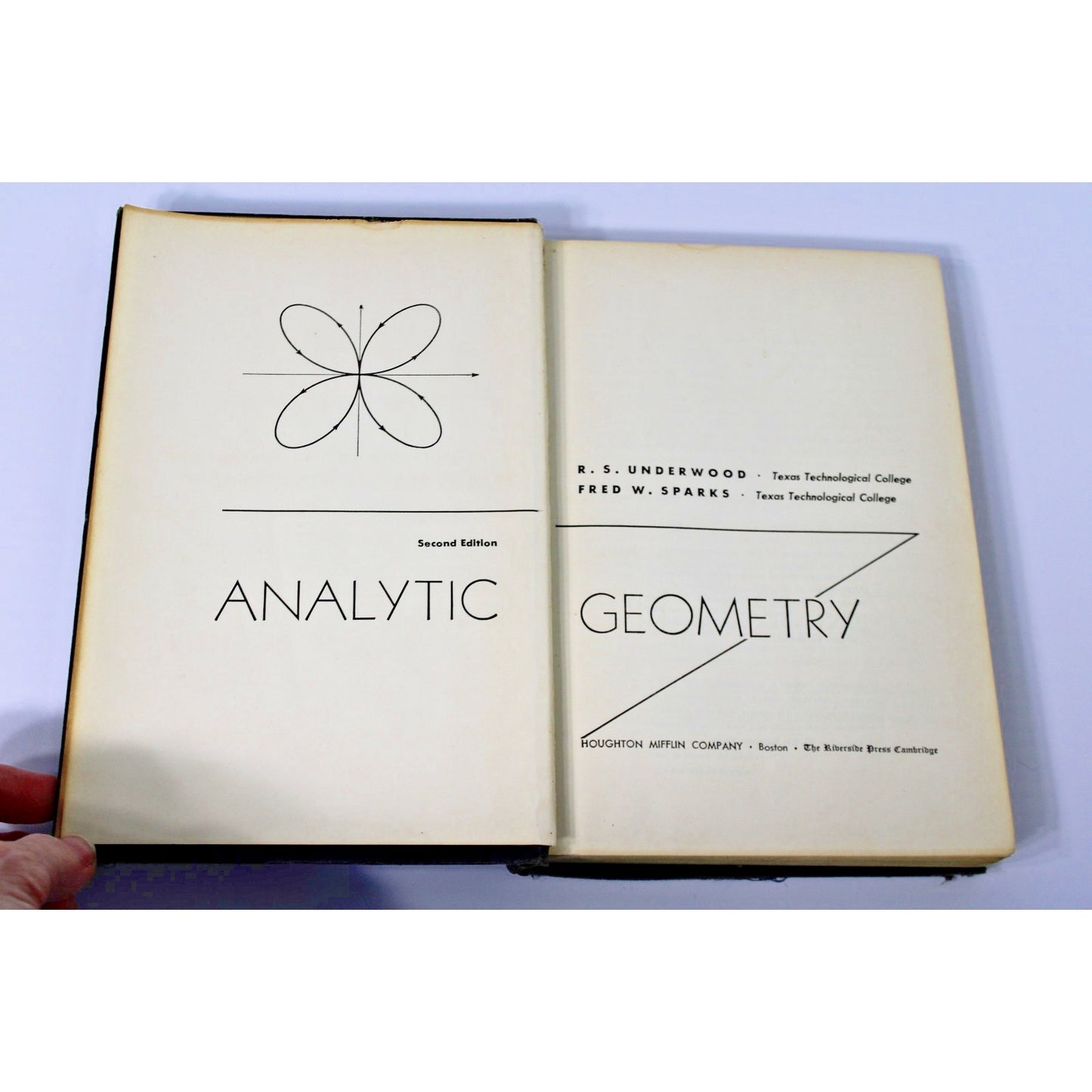 Analytic Geometry Underwood & Sparks Texas Technological College 2nd Ed HC 1956