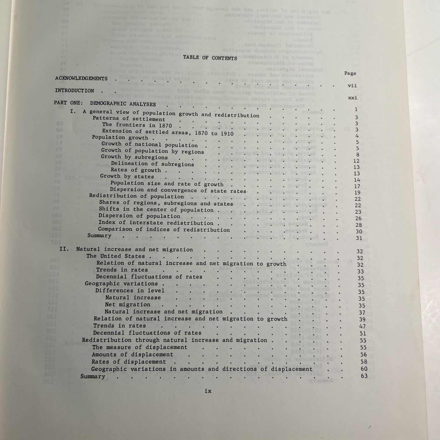1964 HC DJ Population Redistribution Economic Growth US 1870-1950 Eldridge Thoma