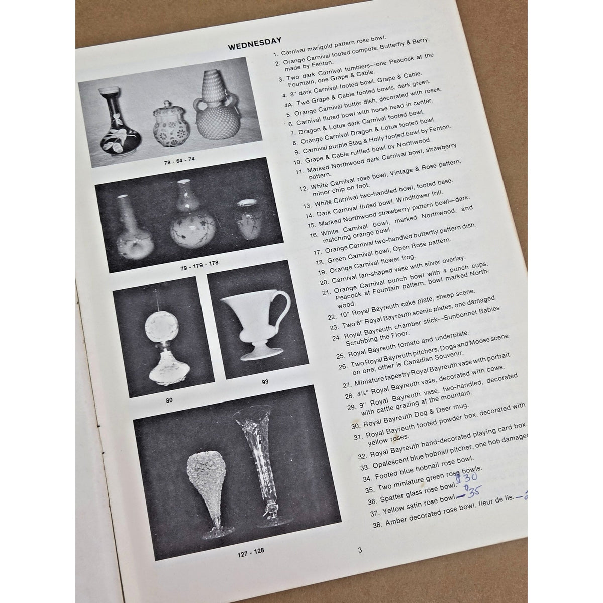 1977 Early’s Antique Auction Catalog - Art Glass & Clocks w/ Realized Prices