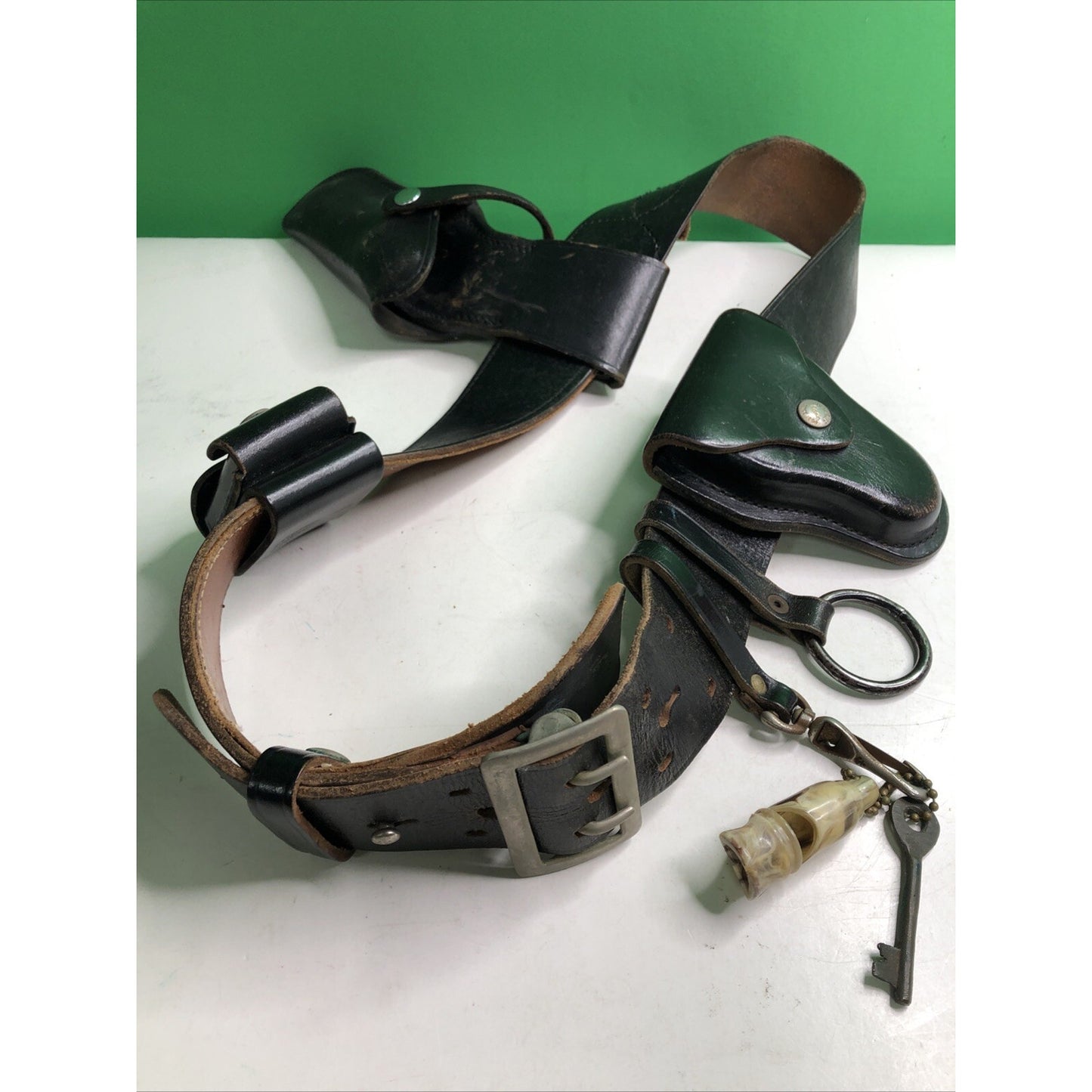 Vintage Brauer Bros. Black Leather Service Belt 42 Bucheimer Accessories Holster