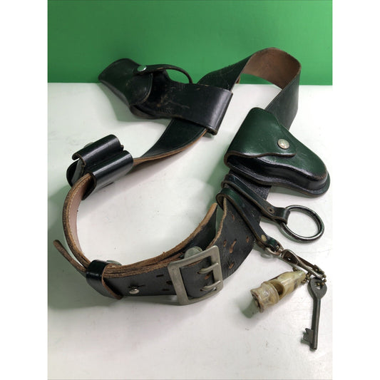 Vintage Brauer Bros. Black Leather Service Belt 42 Bucheimer Accessories Holster