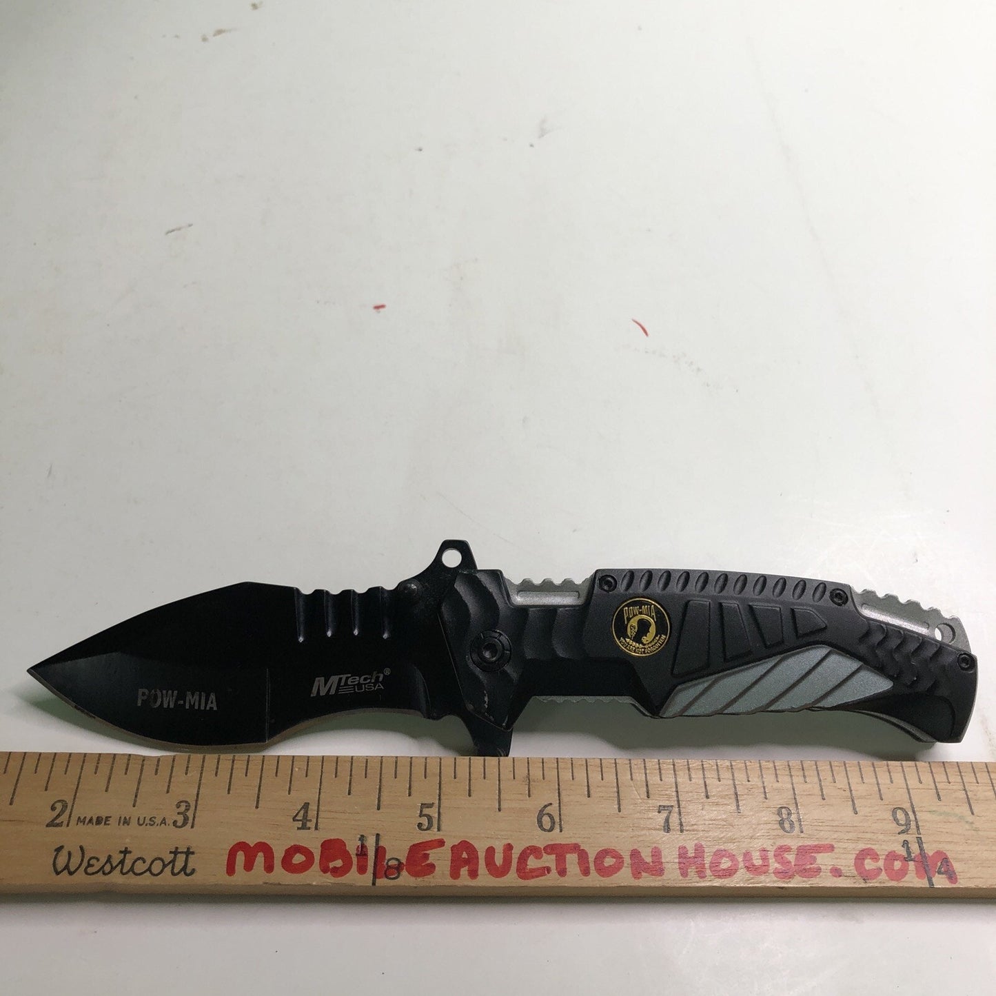MTech POW/MIA A/O Folding Knife Black Stainless Blade Aluminium Handle MT-A944GY