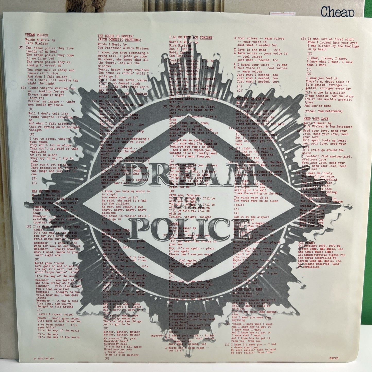 Dream Police - Cheap Trick - FE35773 - Vinyl LP Record Album Gatefold