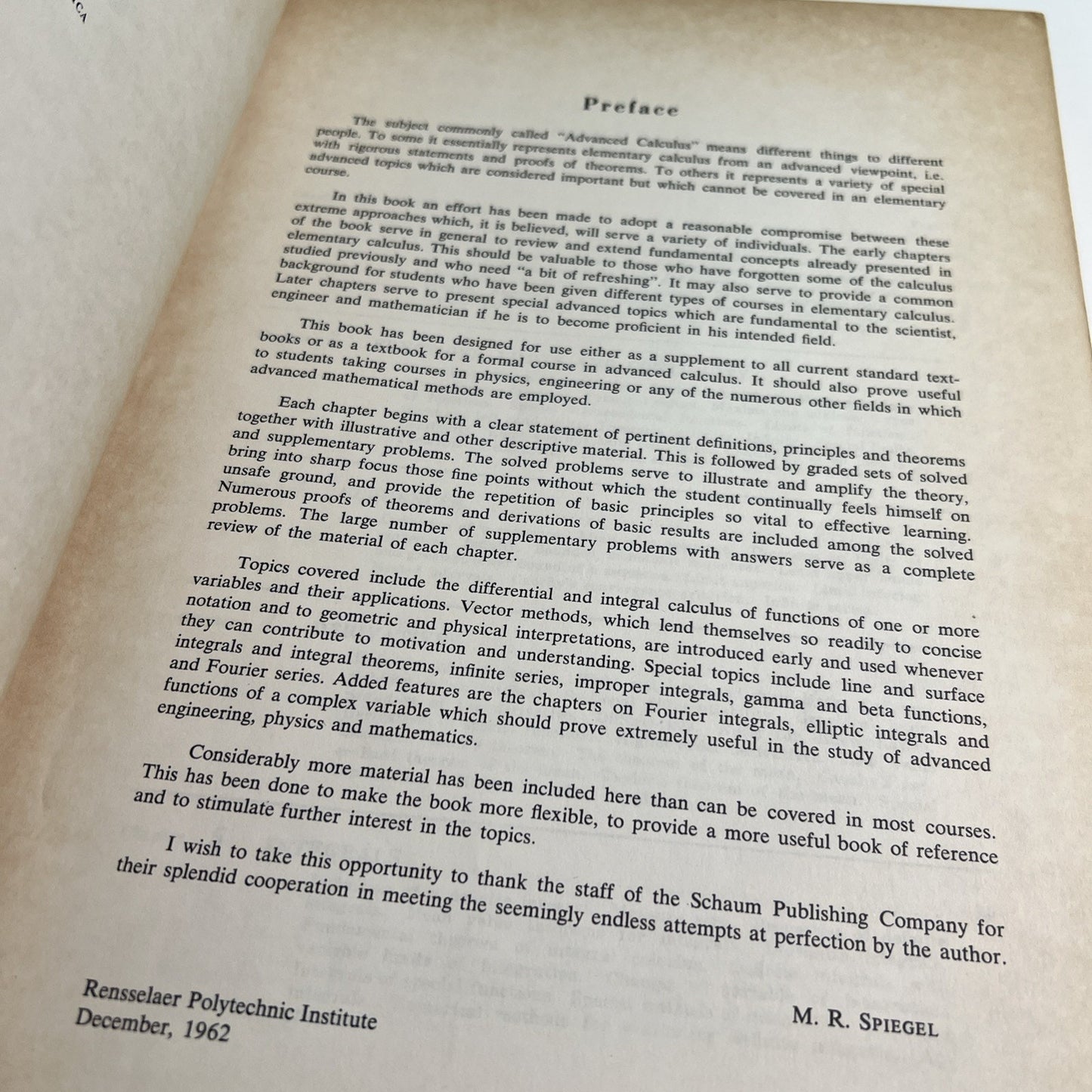 Schaum's Outline of Theory and Problems of Advanced Calculus 1963 Murray Spiegel