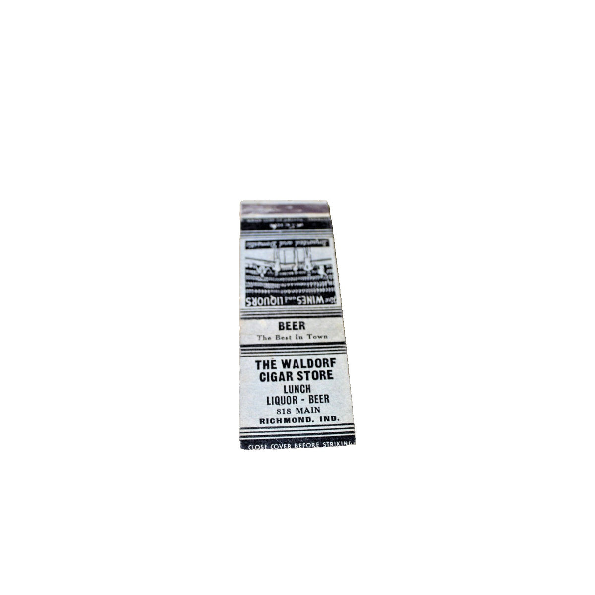 Vintage Mid Century Matchbook Waldorf Cigar Store Richmond Indiana