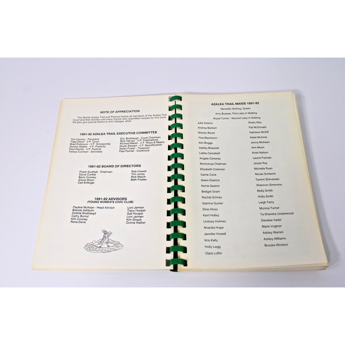 The Azalea Trail Cookbook- 1991 Mobile, AL Jaycees Azalea Trail Maids & Court