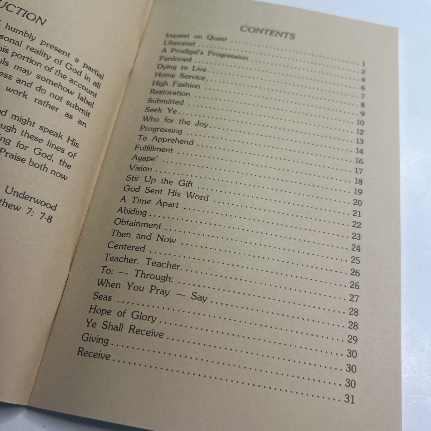 1977 Questing Poetry Booklet by Hortense Underwood