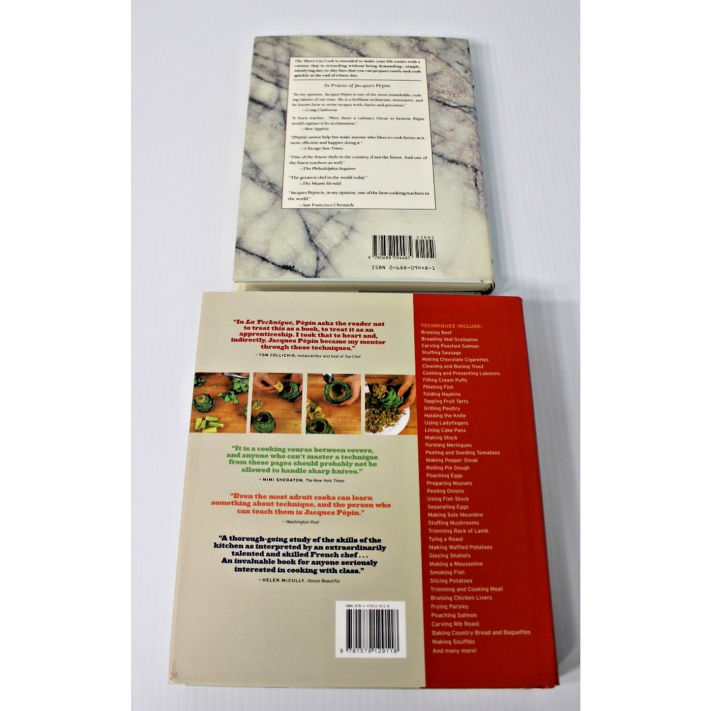 Jacques Pepin: New Complete Techniques and The Short-Cut Cook, HC/DJ, Like New!