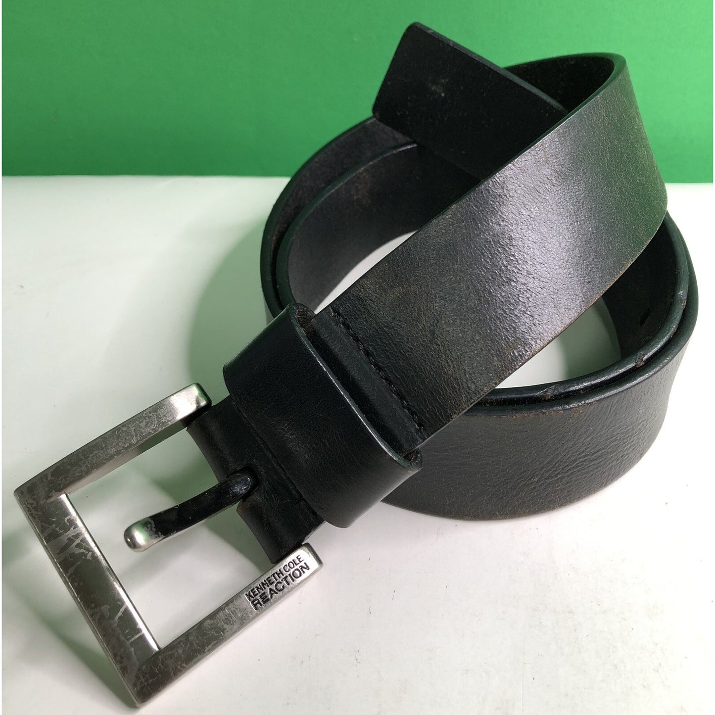 Kenneth Cole Reaction Full Grain Leather Belt With Buckle 41 Inches Long
