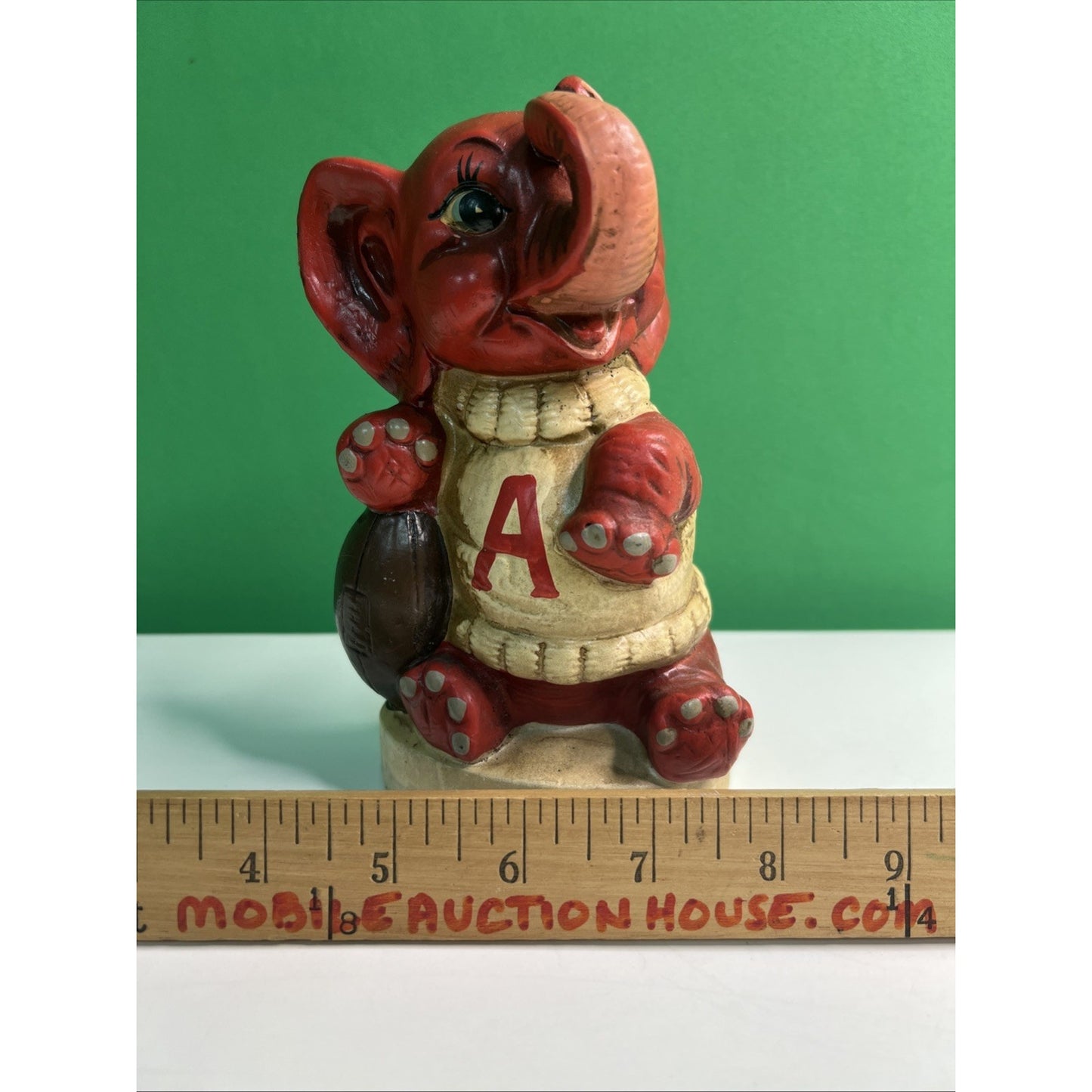 Vintage QUINCO New Orleans Elephant Bank Alabama Crimson Tide Football Ceramic