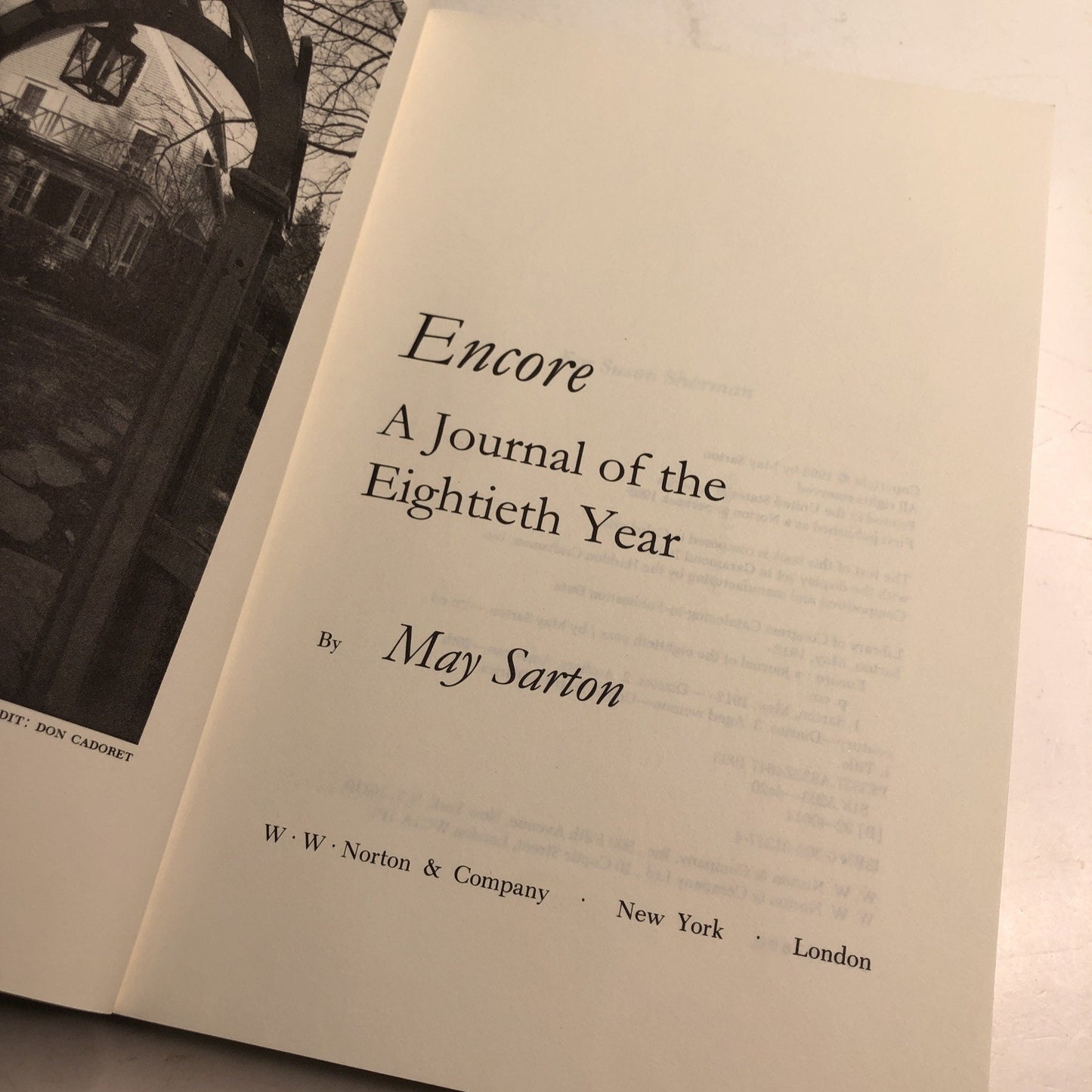 Encore: A Journal of the Eightieth Year by May Sarton 1993 PB Autobiography