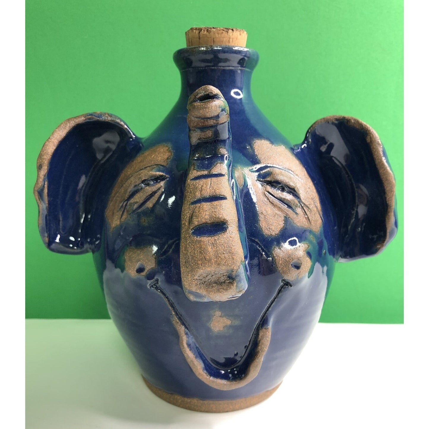 Vintage MUD DABBER’S ELEPHANT JUG North Carolina Art Pottery With Flyer