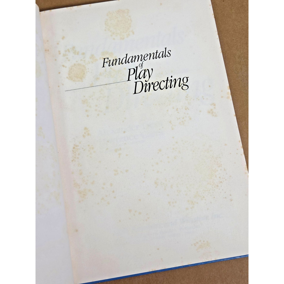 Vintage Fundamentals of Play Directing 5th Ed Instructor's Edition Dean Carra HC