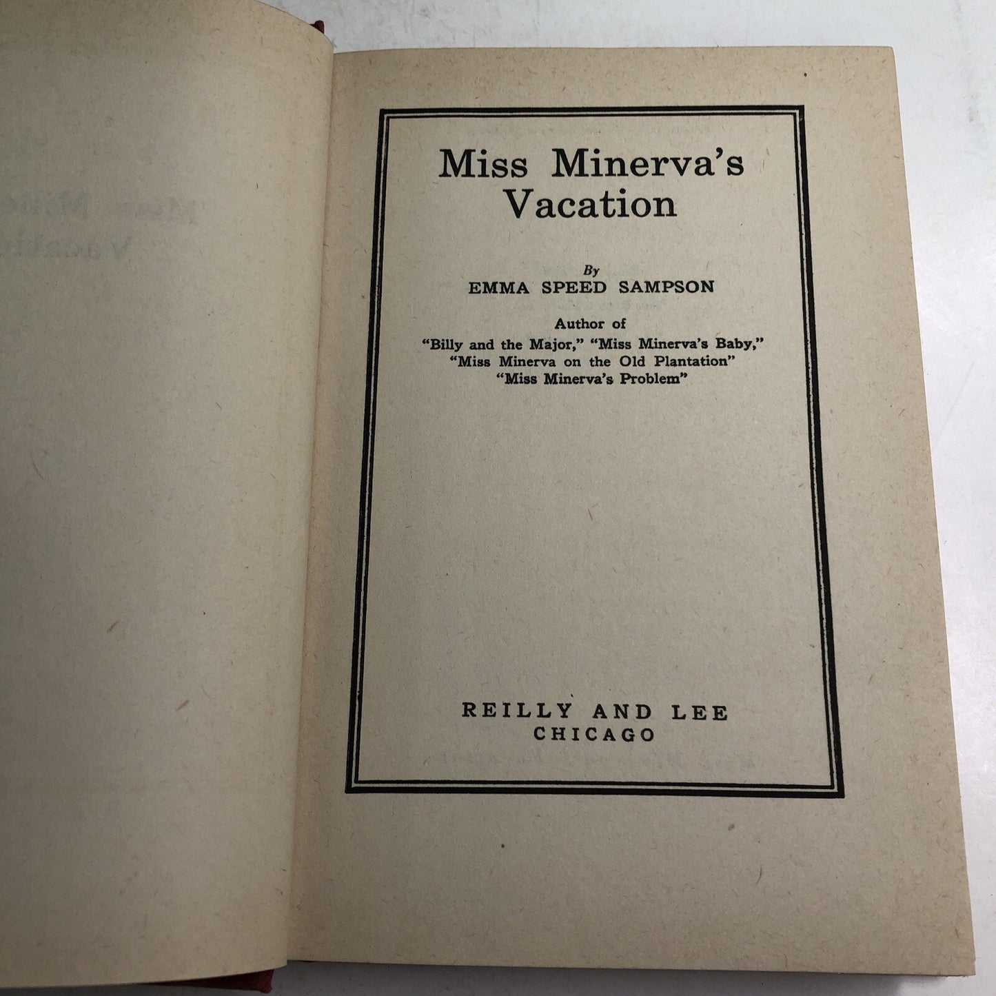 Miss Minerva's Vacation by Emma Speed Sampson 1939 Reilly & Lee HC / DJ 1st Ed