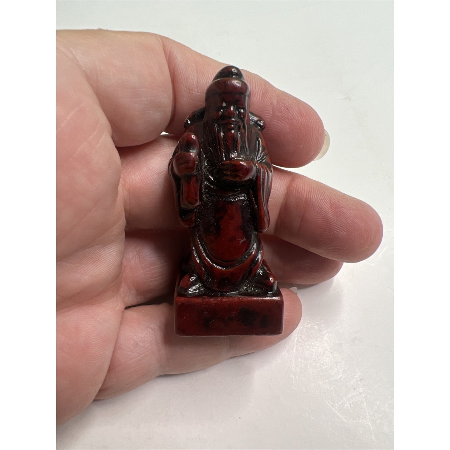 Vintage Chinese Chess Pawn Replacement Piece Dark Red Soapstone