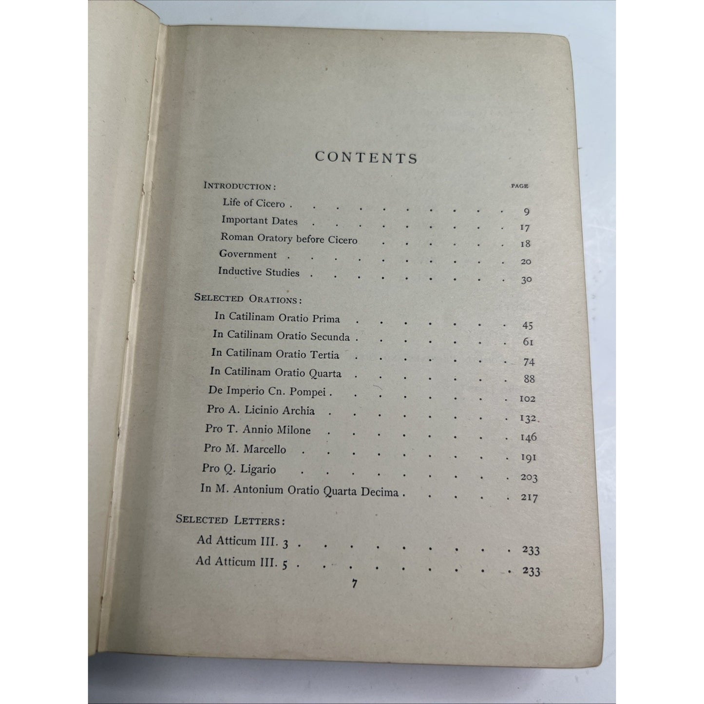 1898 HC Ten Orations Of Cicero by Harper & Gallup Latin Textbook