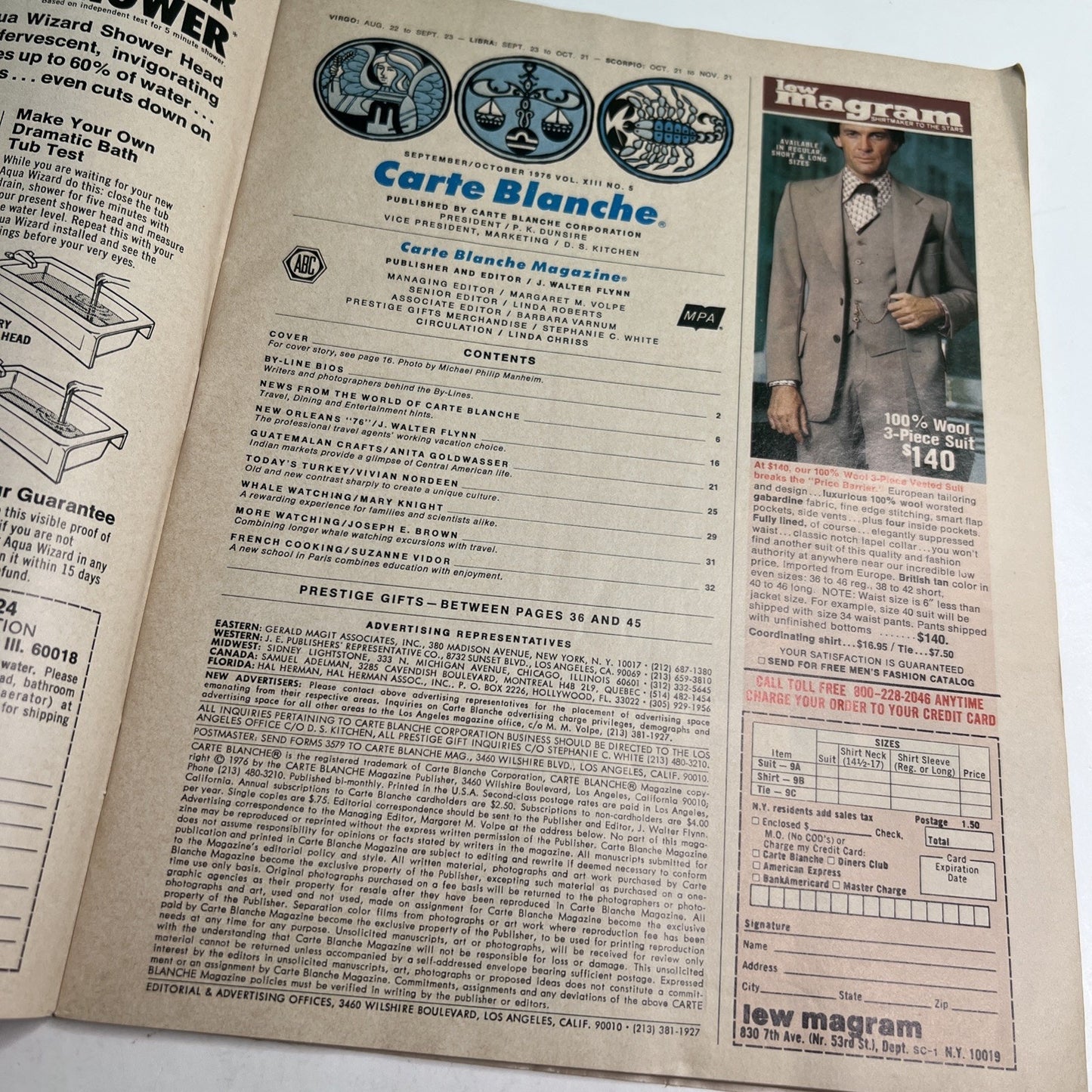 Carte Blanche Magazine Sept/Oct 1976 Prestige Dining Travel NEW ORLEANS LA